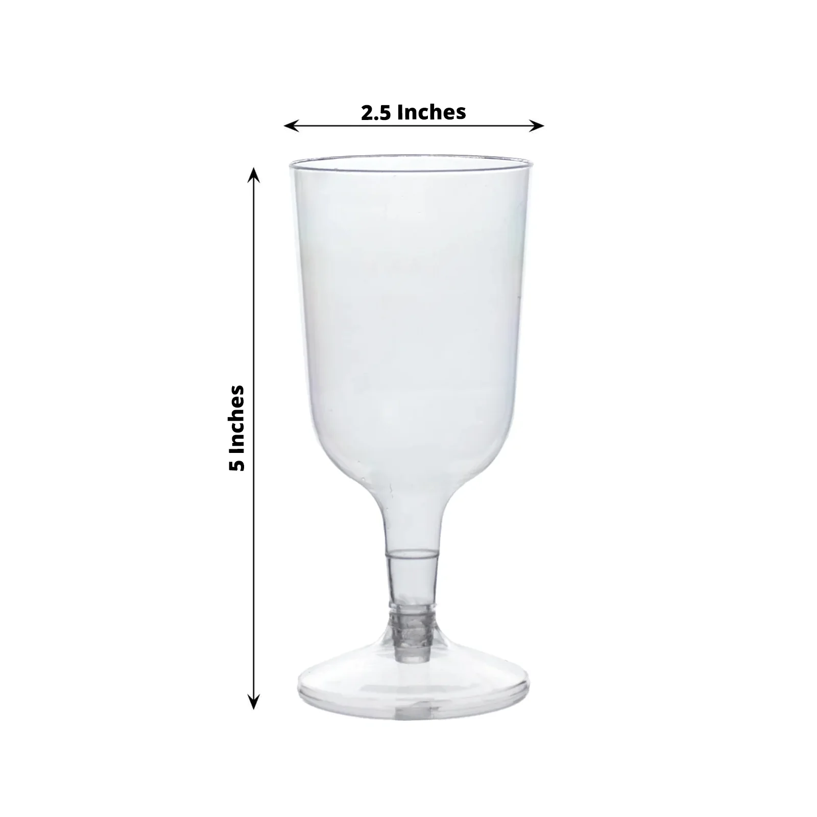 24 Pack Short Stem Plastic Wine Glasses 6oz Clear Disposable Party Cups with Detachable Base - Image 2