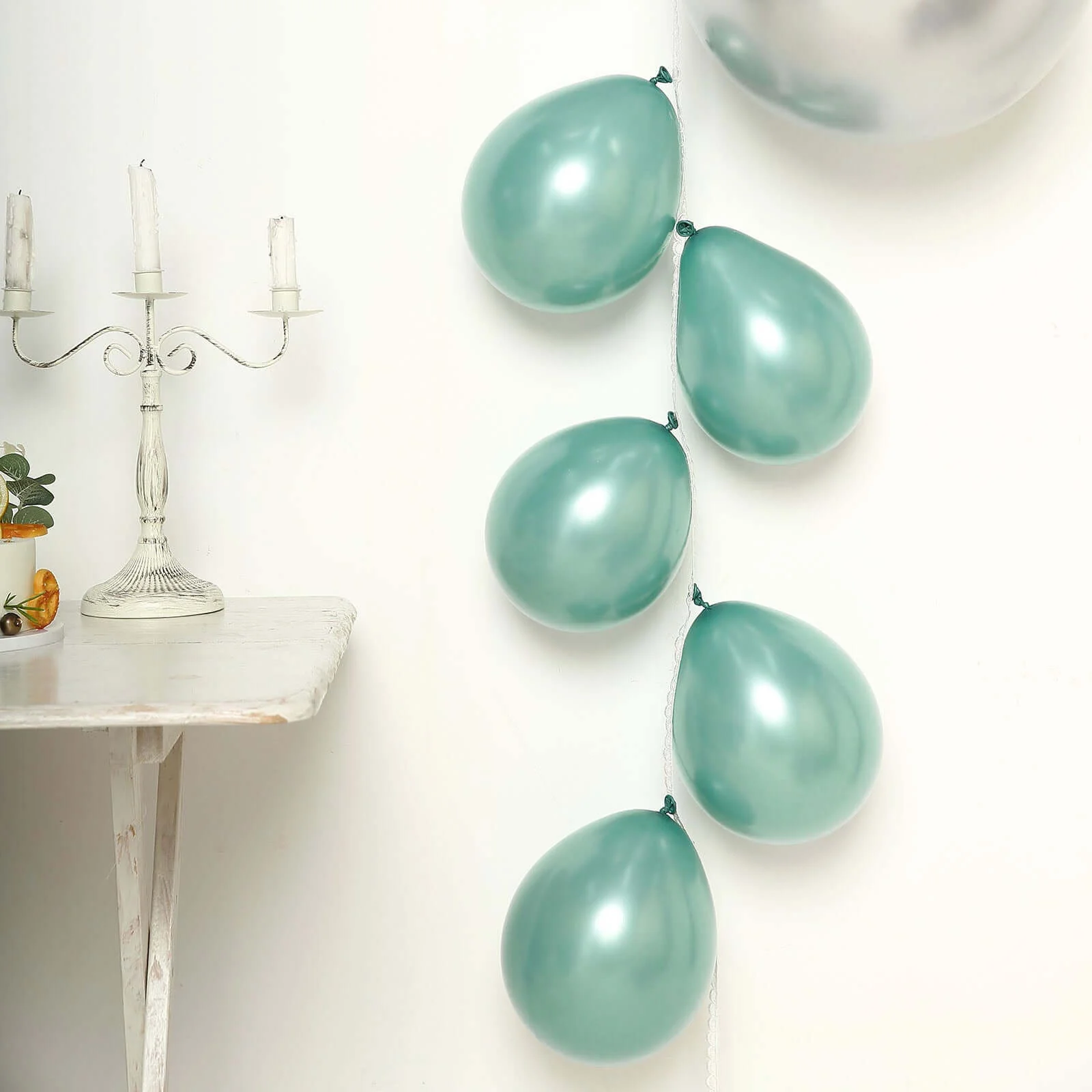 25 Pack Matte Pastel Dusty Blue Helium/Air Latex Party Balloons 10" - Image 10