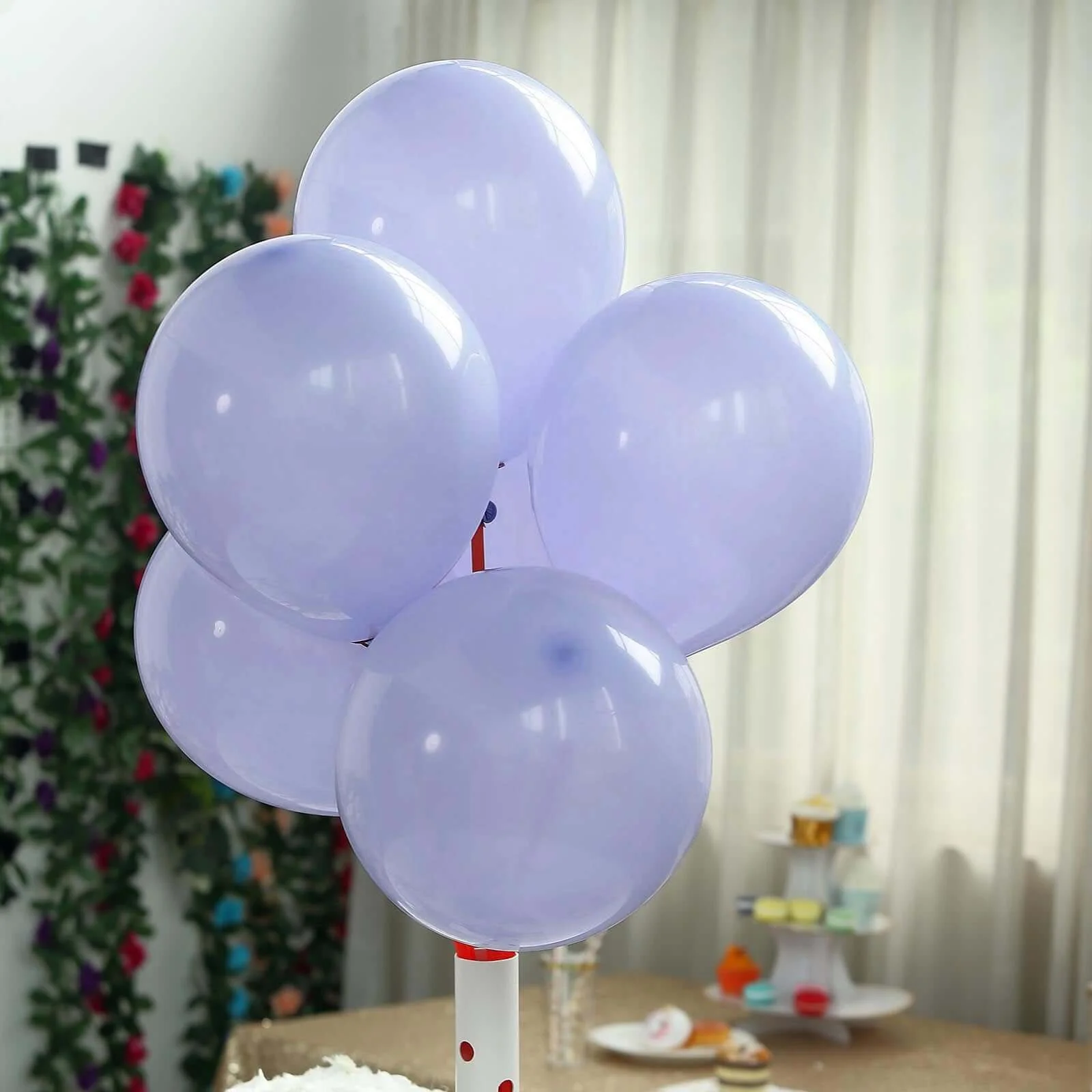 25 Pack Matte Pastel Periwinkle Helium/Air Latex Party Balloons 10" - Image 10