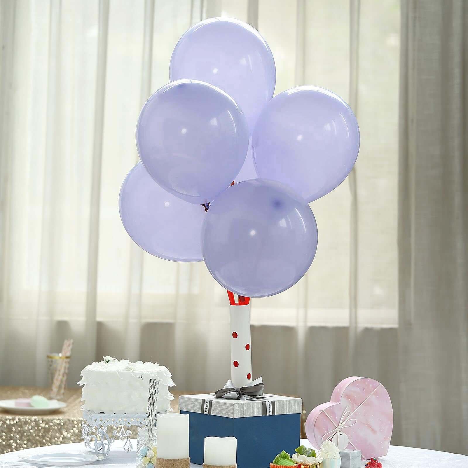 25 Pack Matte Pastel Periwinkle Helium/Air Latex Party Balloons 10" - Image 11