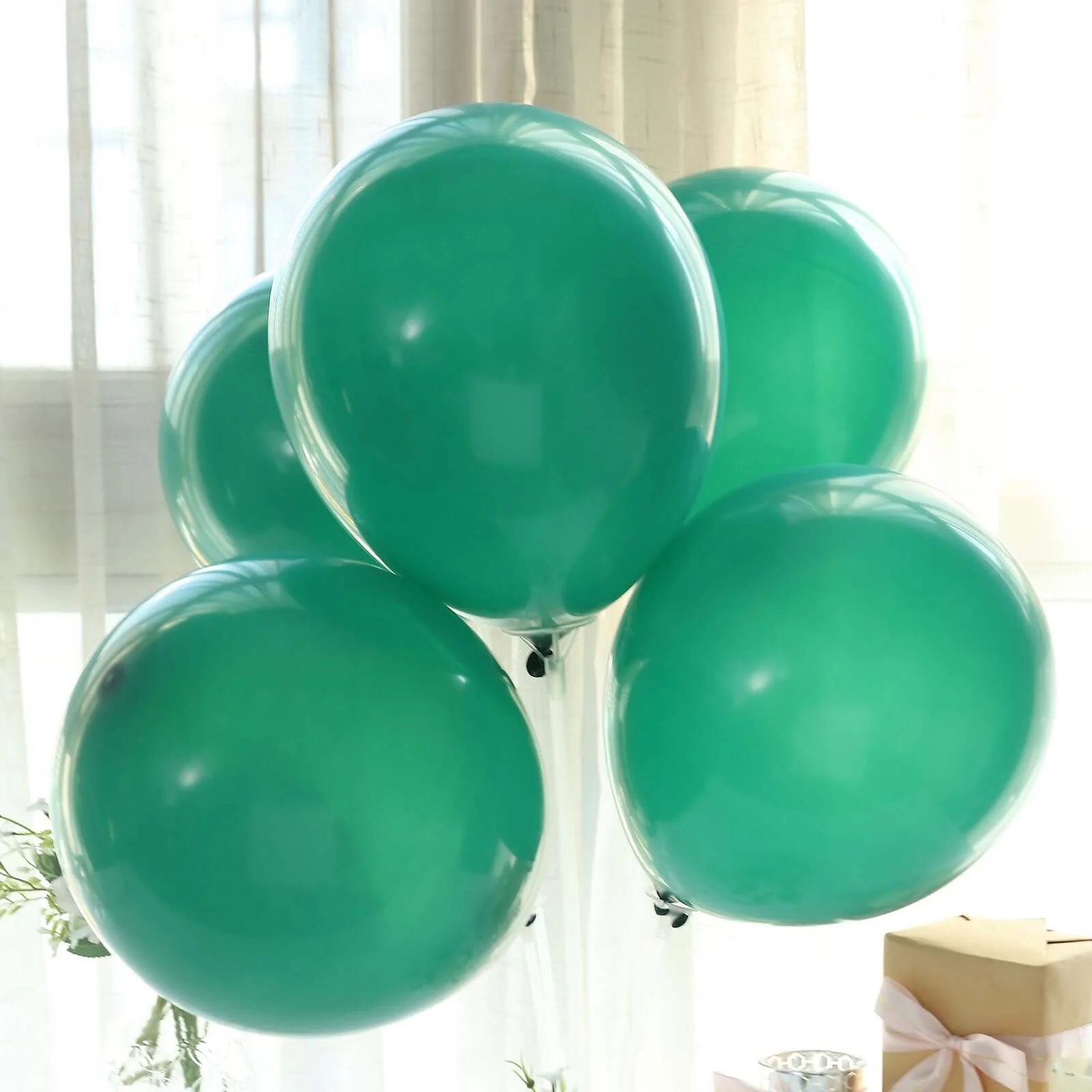 25 Pack Matte Pastel Hunter Emerald Green Helium/Air Latex Party Balloons 12" - Image 2