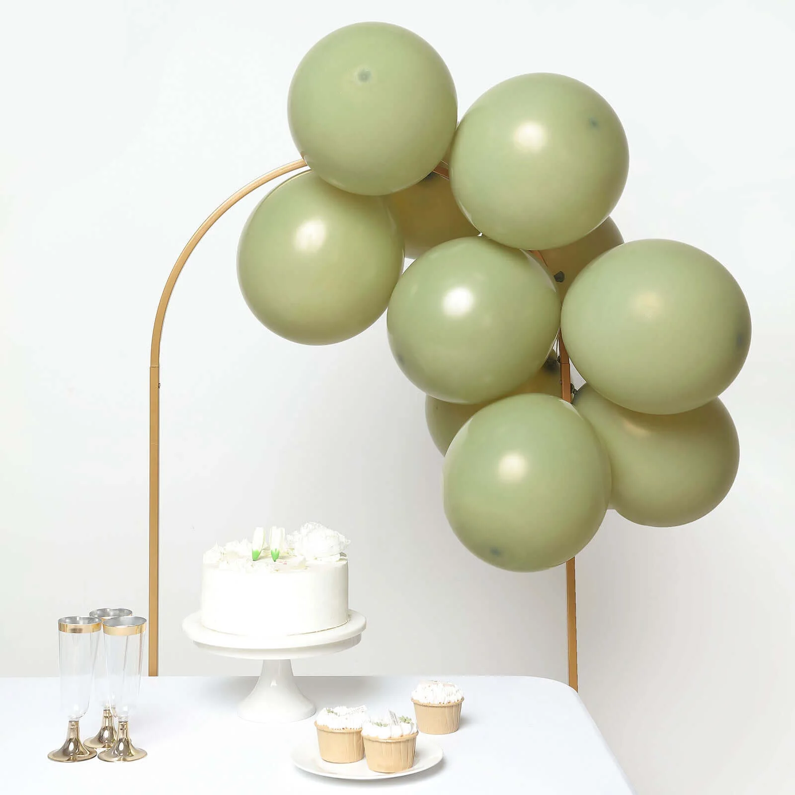 25 Pack Matte Pastel Olive Green Helium/Air Latex Party Balloons 12" - Image 10