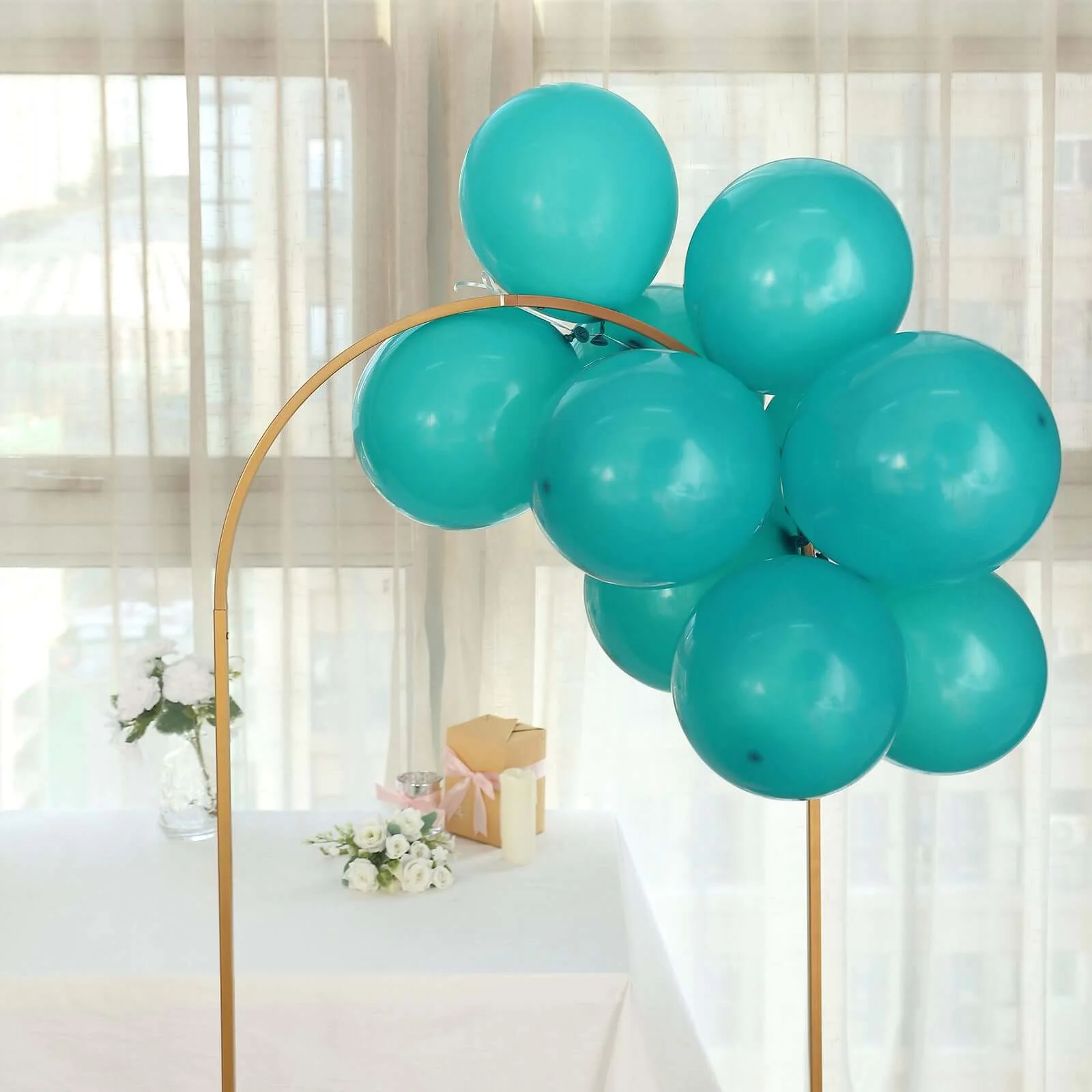 25 Pack Matte Pastel Peacock Teal Helium/Air Latex Party Balloons 12" - Image 6