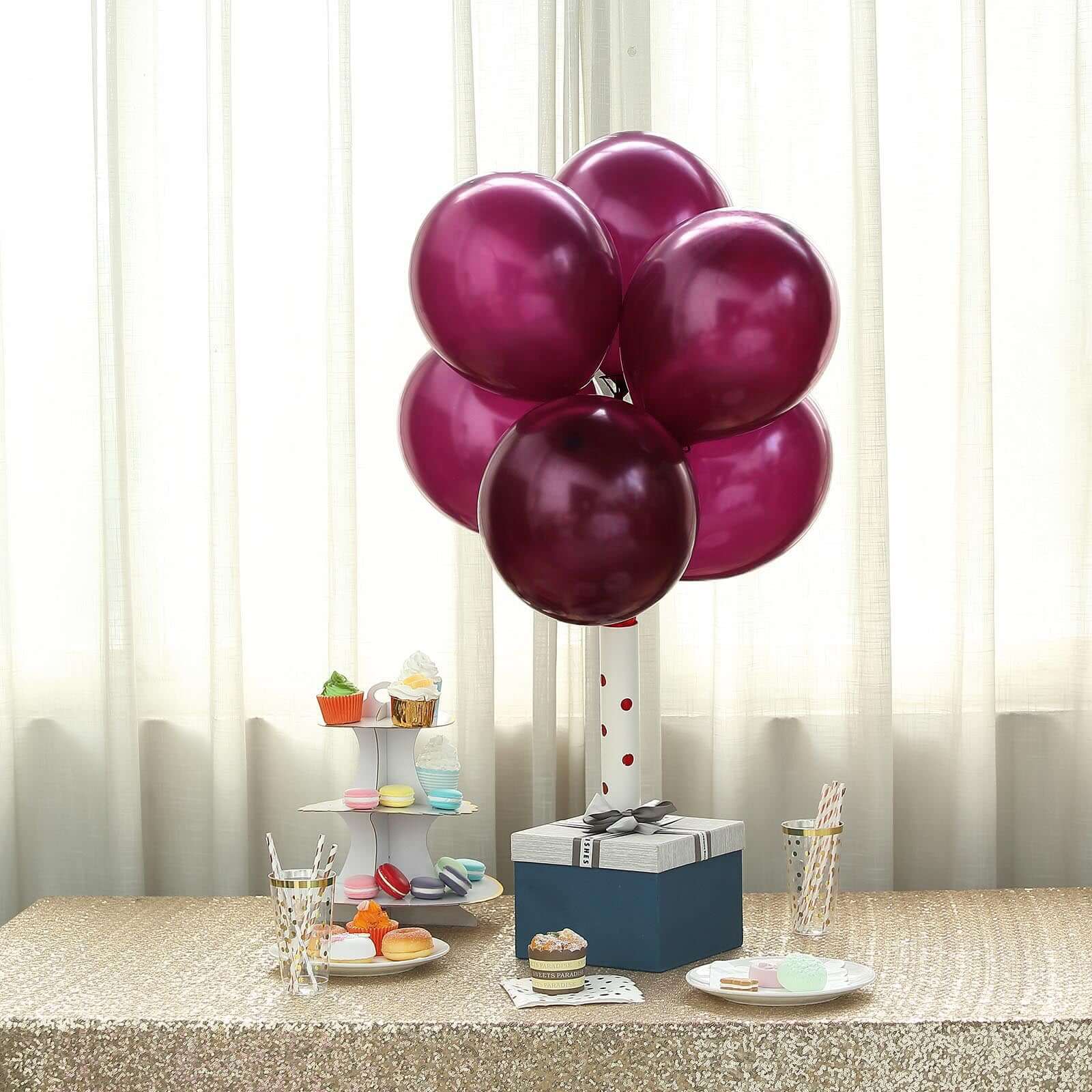25 Pack Shiny Pearl Eggplant Latex Helium or Air Balloons 12" - Image 8