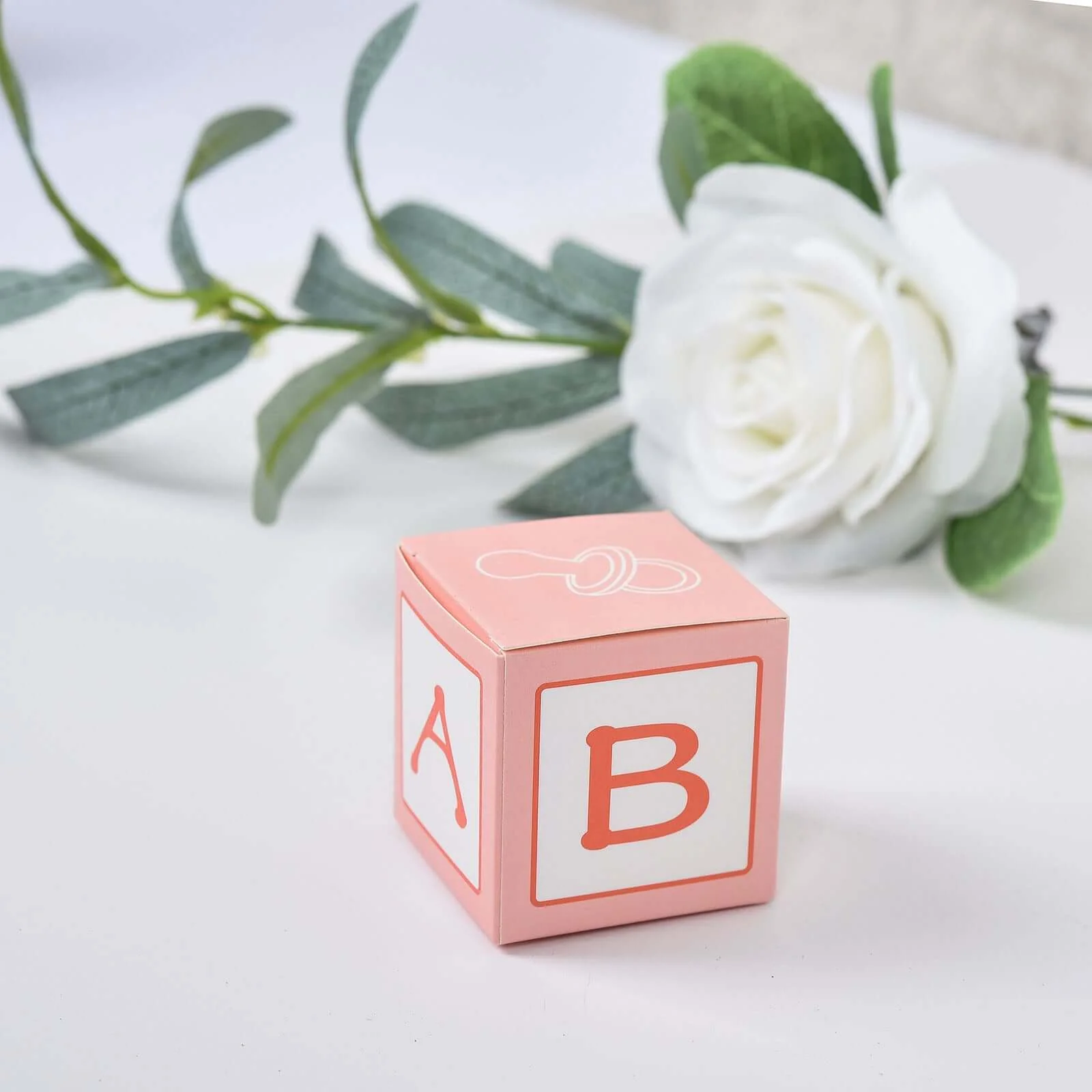 25 Pack Pink Baby Shower Party Favor Candy Gift Boxes 2" - Image 9
