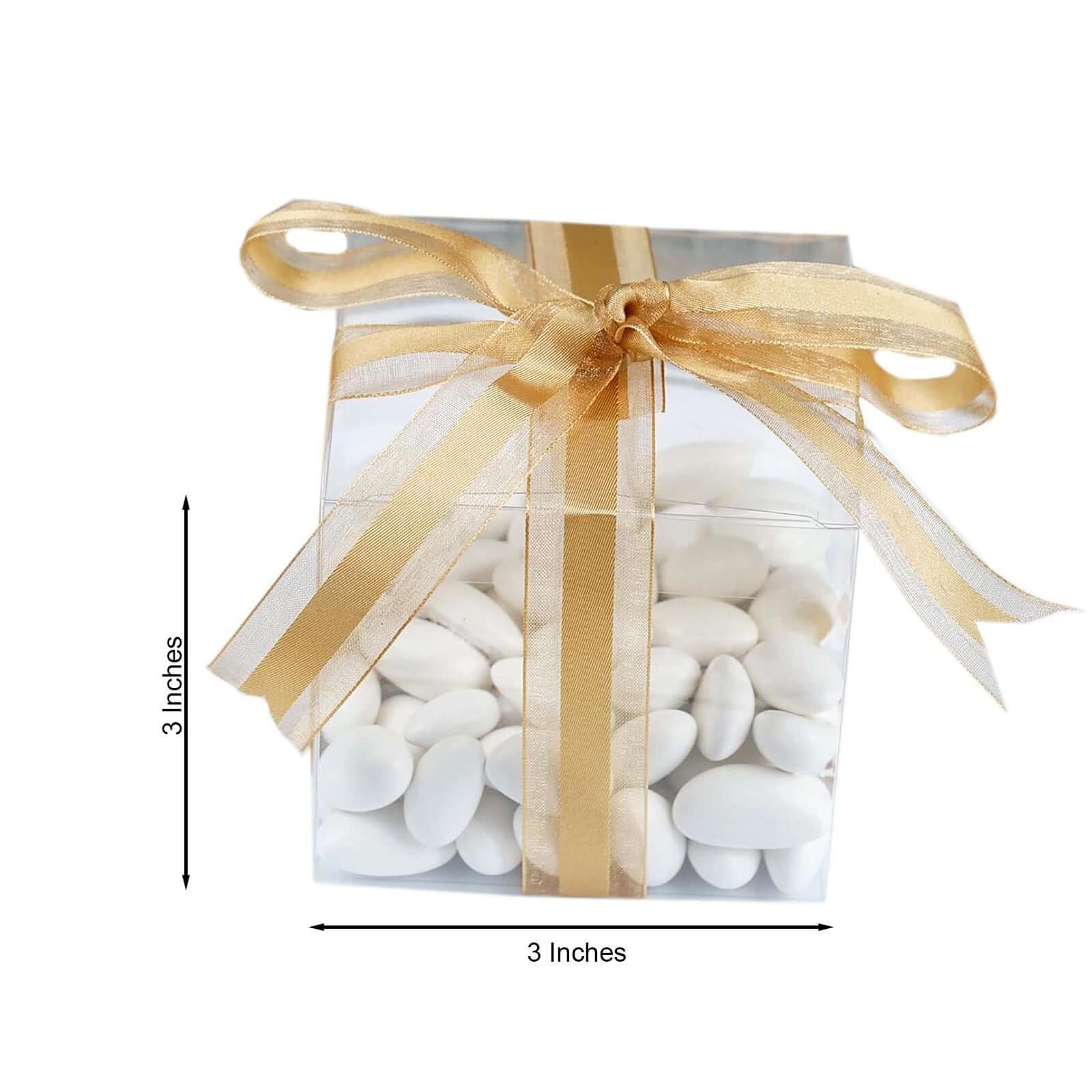 25 Pack Easy DIY Clear Party Or Shower Favor Candy Gift Boxes 3" - Image 3