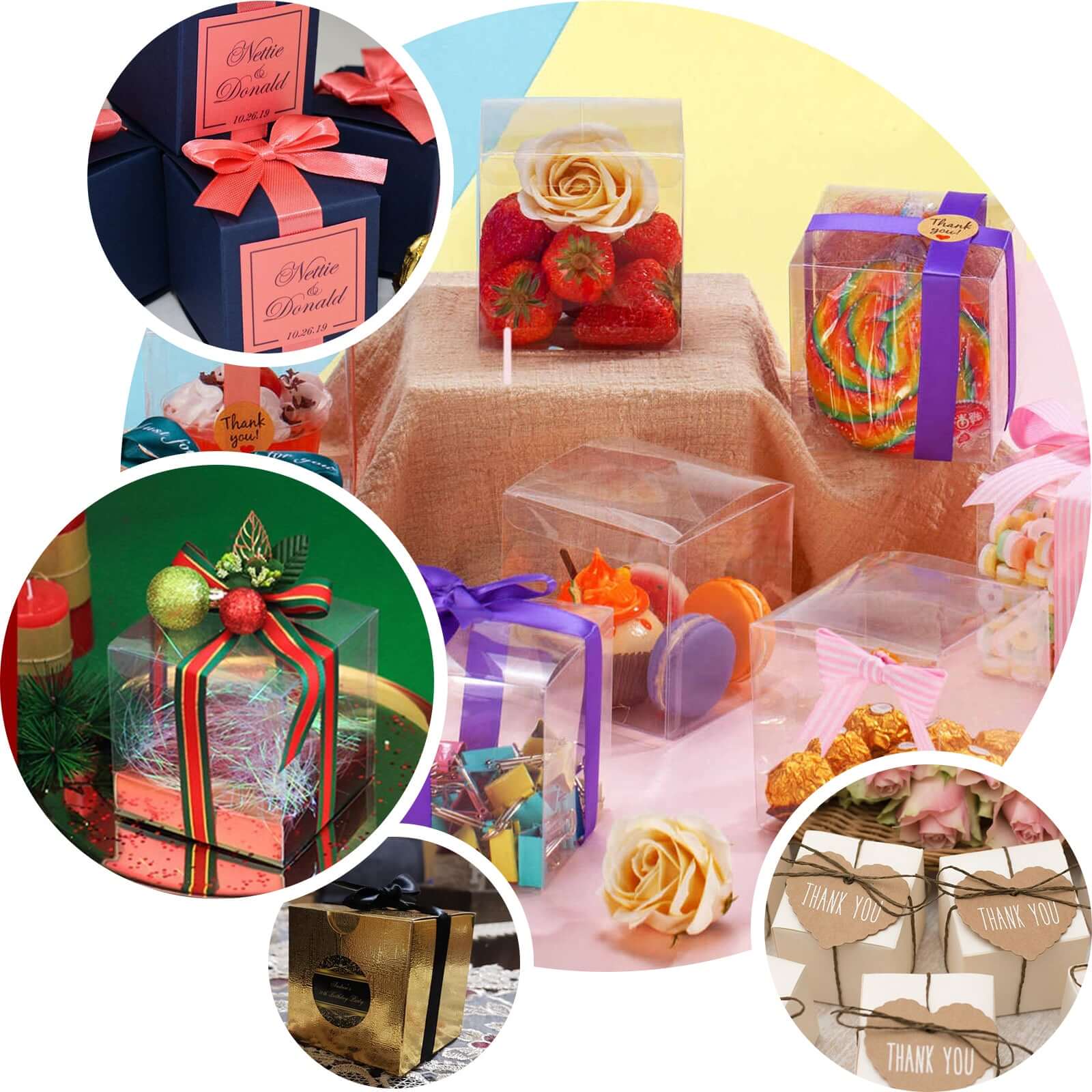 25 Pack Easy DIY Clear Party Or Shower Favor Candy Gift Boxes 3" - Image 4