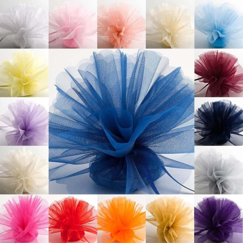 25 Pack Beige Sheer Nylon Tulle Circles Favor Wrap Craft Fabric, DIY Candy Favor Wraps 9" - Image 14