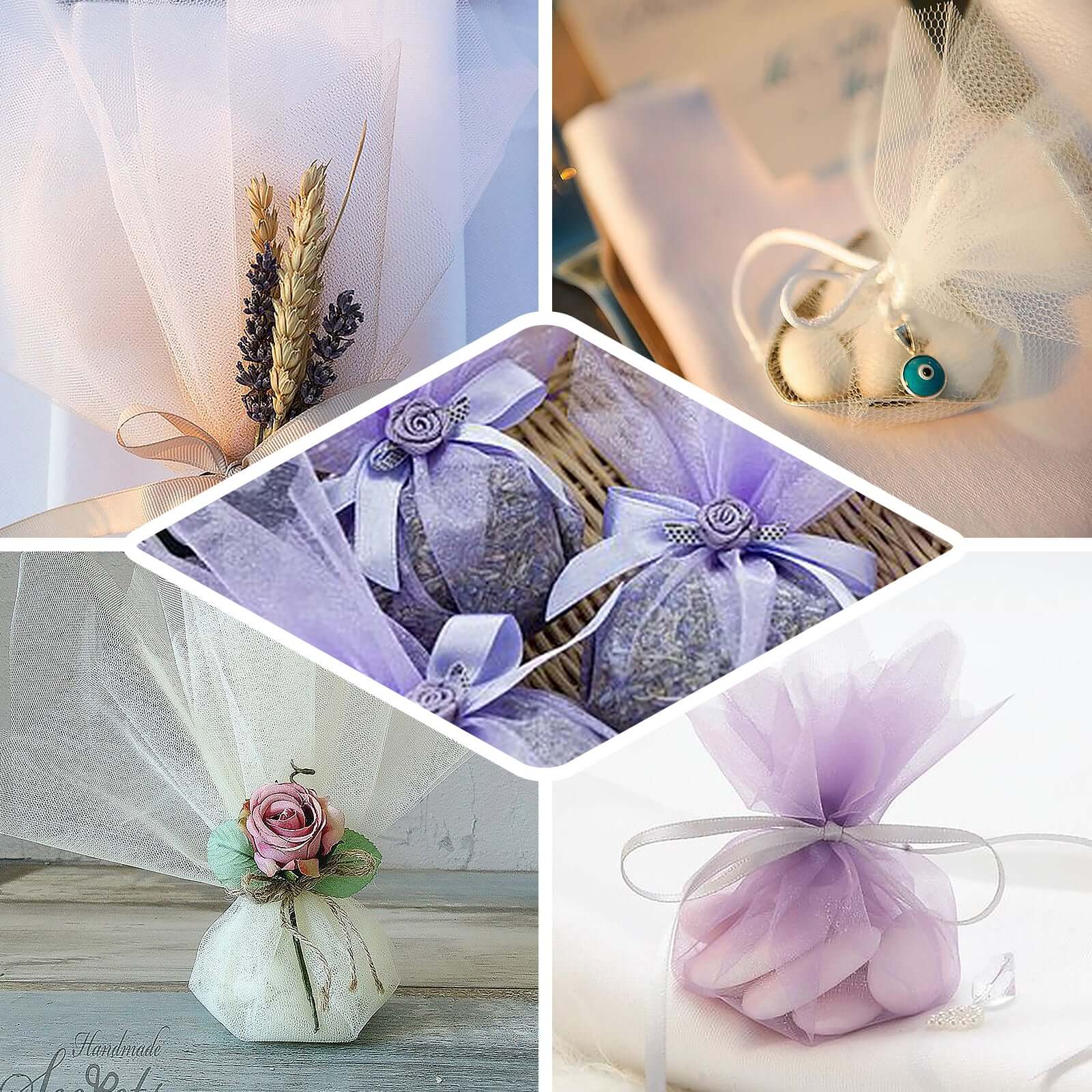 25 Pack Chocolate Sheer Nylon Tulle Circles Favor Wrap, DIY Craft Fabric 9" - Image 9