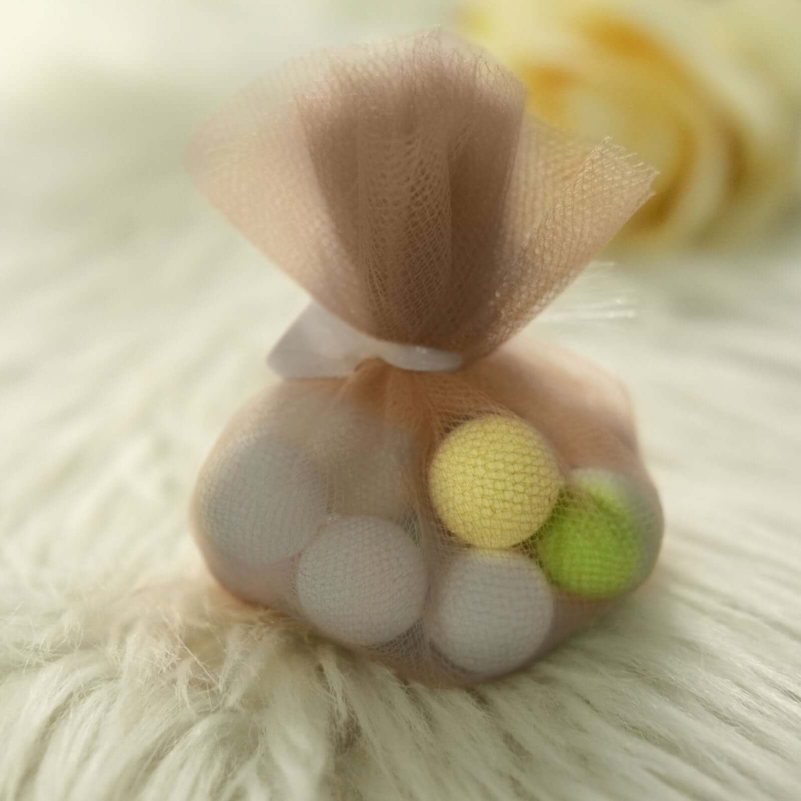 25 Pack Natural Sheer Nylon Tulle Circles Favor Wrap Craft Fabric, DIY Candy Favor Wraps 9" - Image 11
