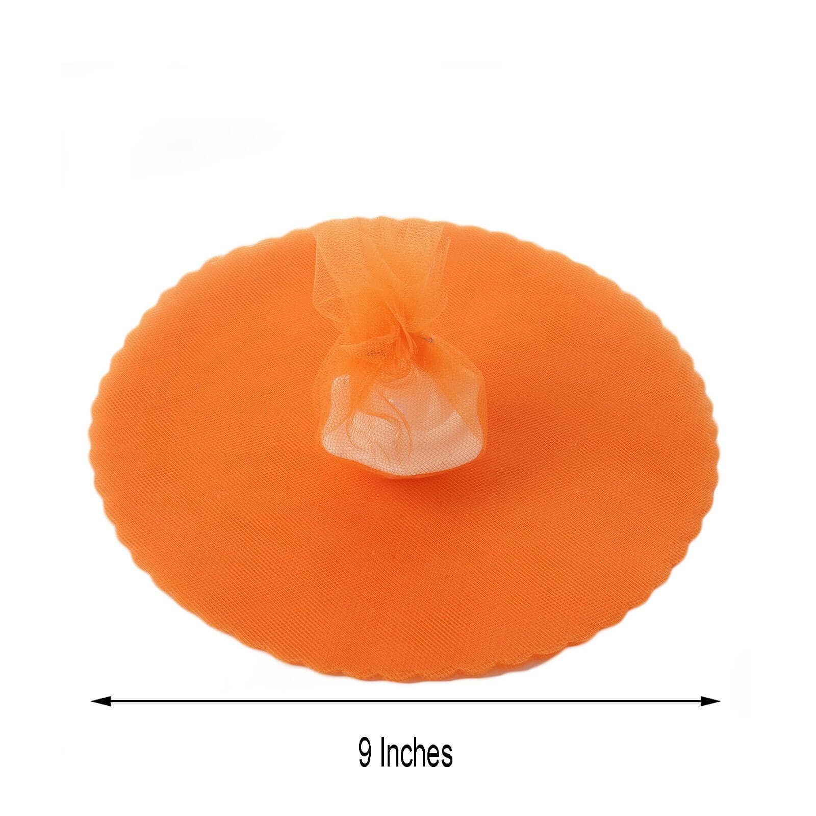 25 Pack Orange Sheer Nylon Tulle Circles Favor Wrap, DIY Craft Fabric 9" - Image 3