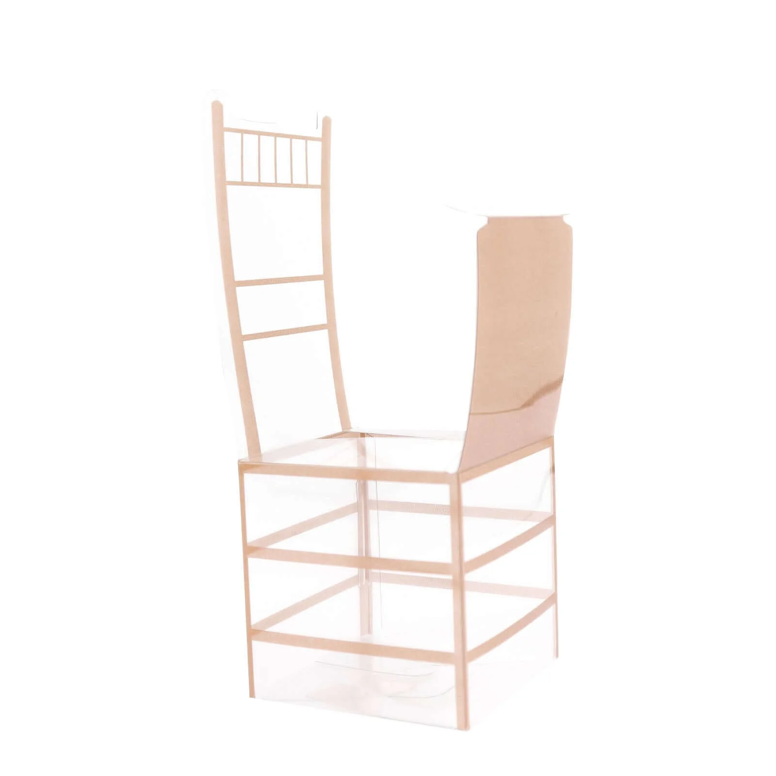 25 Pack Clear and Gold PVC Chiavari Chair-Shaped Party Favor Candy Gift Boxes 2"x5" - Image 15