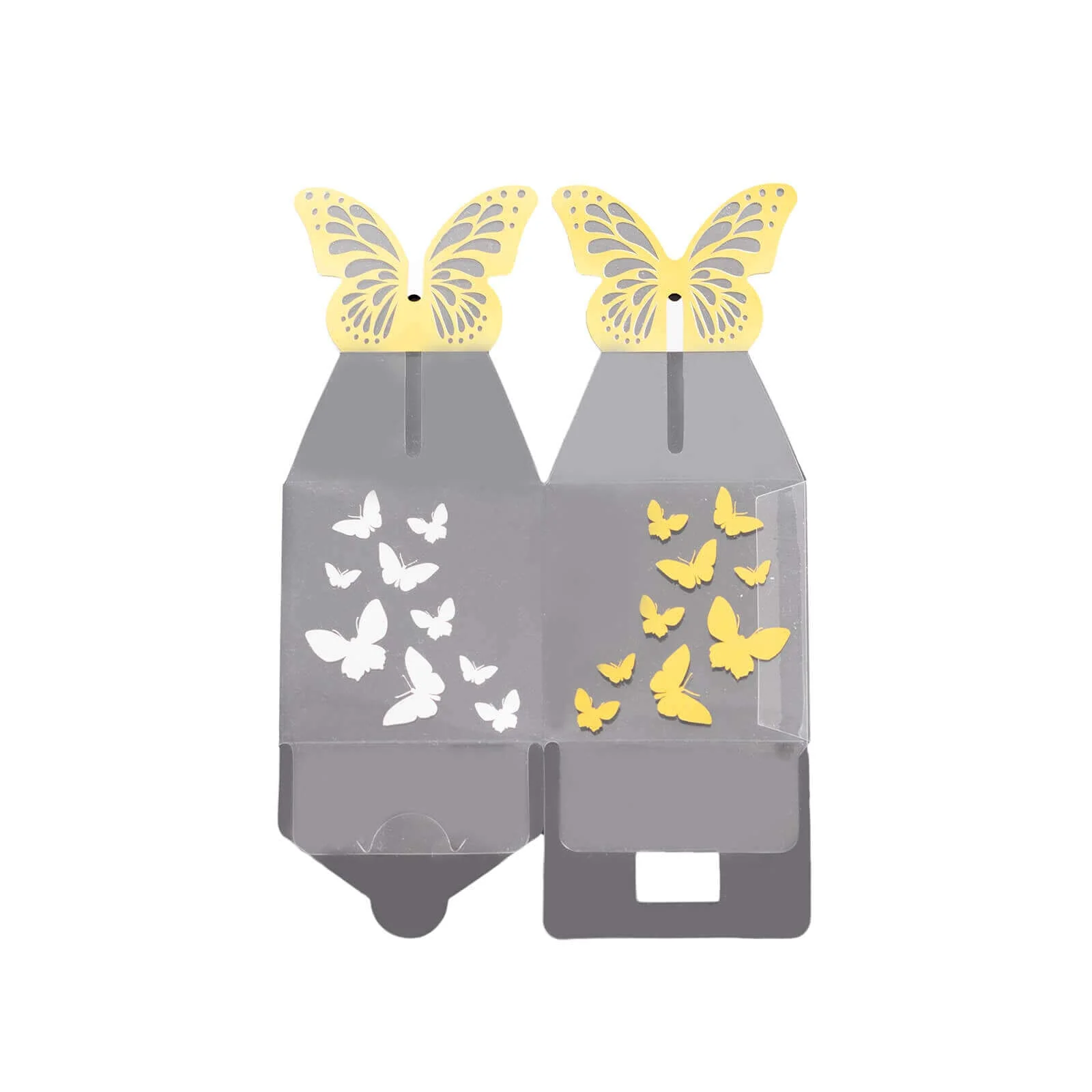 25 Pack Clear Plastic Square Candy Gift Boxes with Gold Butterfly Top, Transparent Party Favor Treat Boxes - 2"x2"x4" - Image 6
