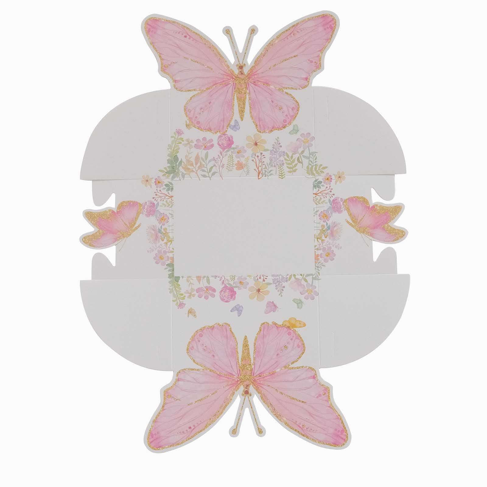 25-Pack Disposable Food Trays 6"x7" White/Pink Glitter Butterfly - Image 12