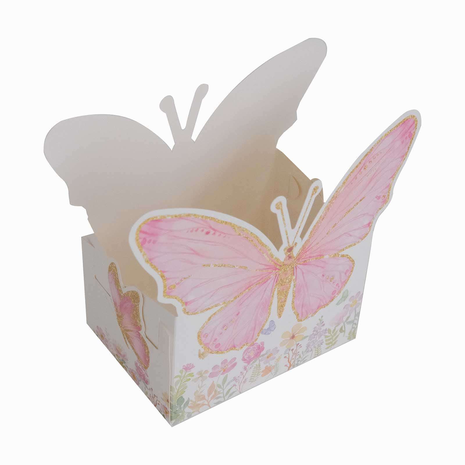 25-Pack Disposable Food Trays 6"x7" White/Pink Glitter Butterfly - Image 7