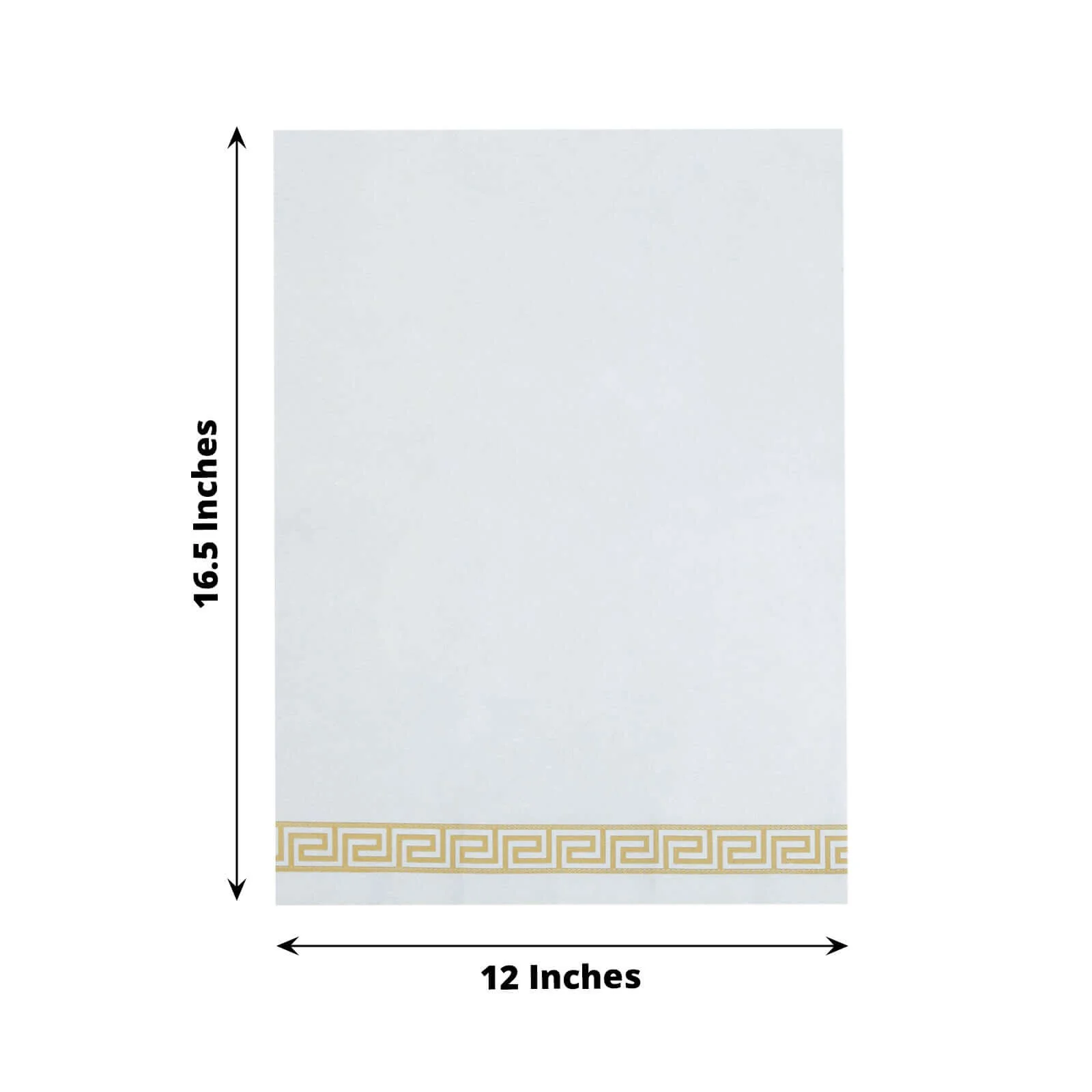 25 Pack Linen-Like Paper Napkins 8"x4" White With Gold Greek Key Design - Soft Hygenic Airlaid Guest Towels for Formal & Casual Dining - Image 3