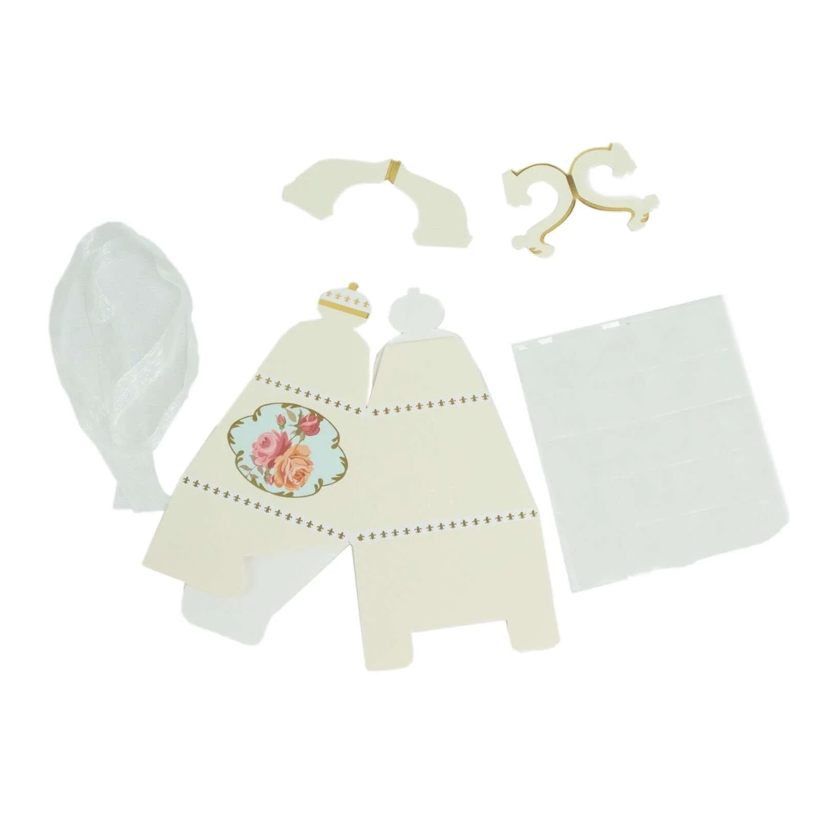 25 Pack Ivory Mini Teapot Gift Boxes with Ribbon, Vintage Rose Favor Boxes - 4" - Image 9