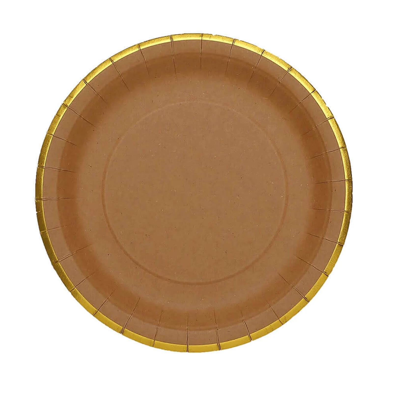 25-Pack Kraft Paper Round Dessert Plates 8" Natural Brown with Gold Lined Rim - Disposable Salad Appetizer Plates for Rustic Themes & Celebrations - Image 12