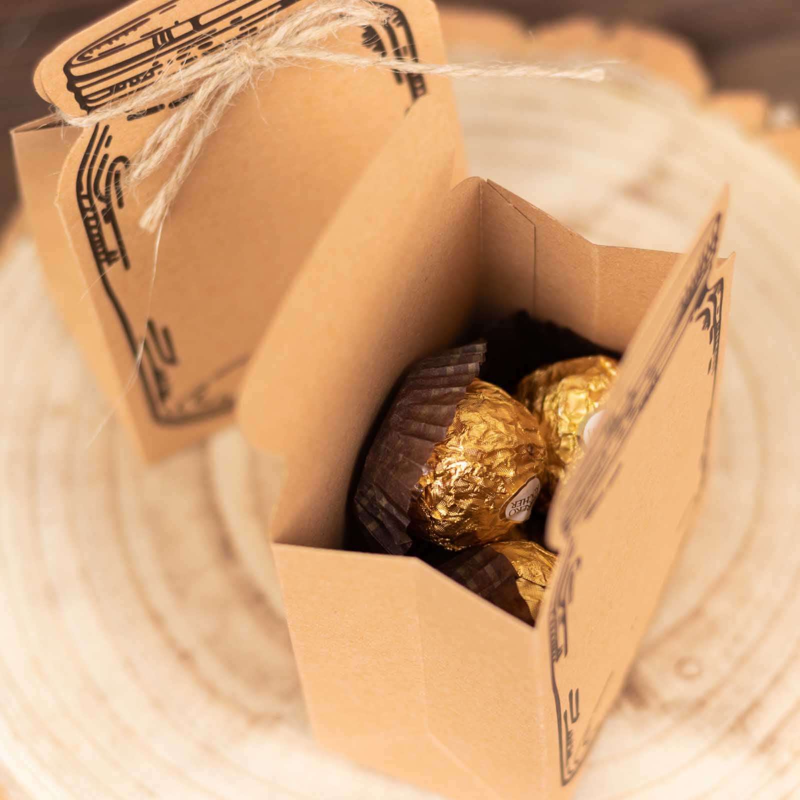 25 Pack Natural Mini Mason Jar Shaped Paper Gift Boxes With Jute Rope Ties, Party Favor Candy Boxes - 5"x3" - Image 6