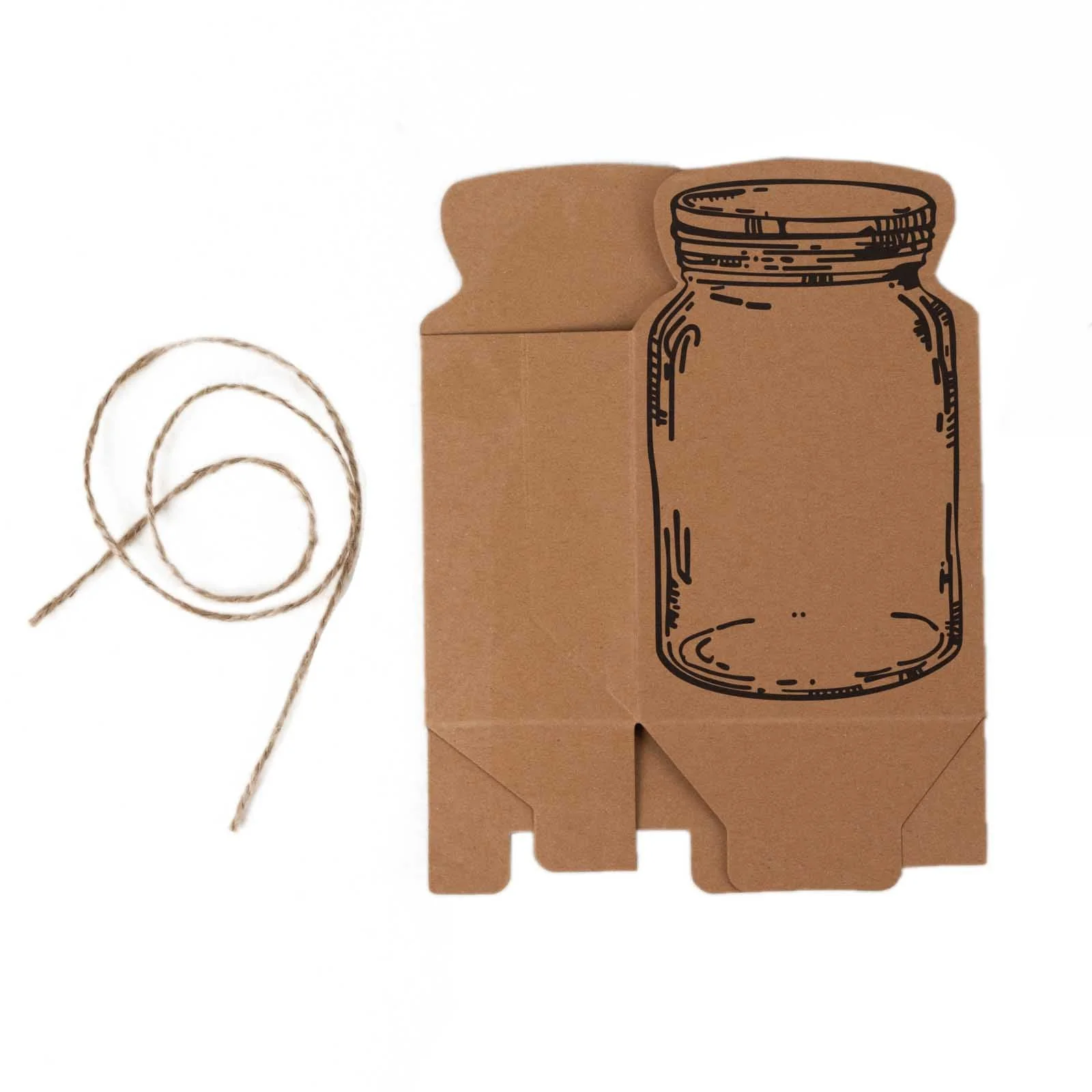 25 Pack Natural Mini Mason Jar Shaped Paper Gift Boxes With Jute Rope Ties, Party Favor Candy Boxes - 5"x3" - Image 7