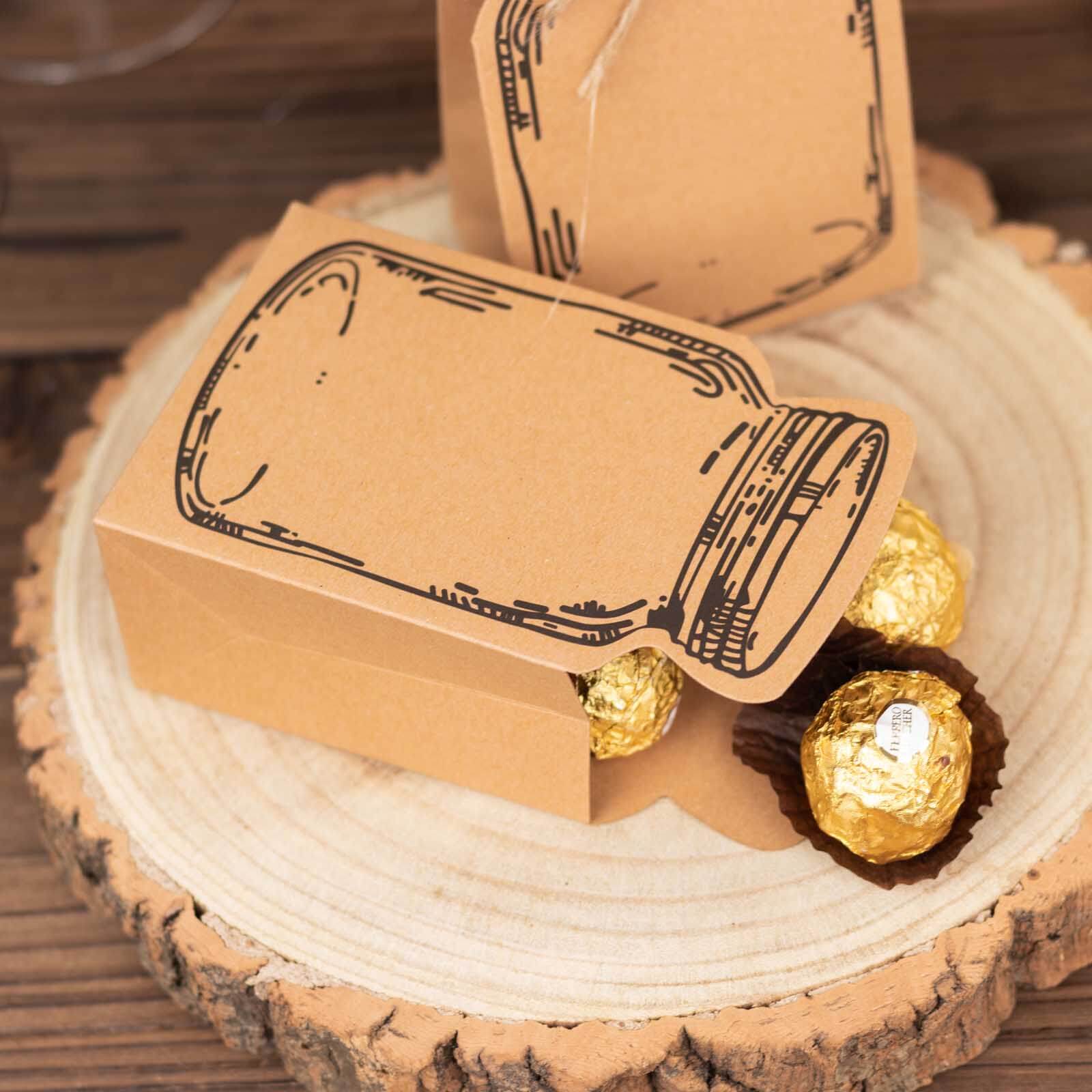 25 Pack Natural Mini Mason Jar Shaped Paper Gift Boxes With Jute Rope Ties, Party Favor Candy Boxes - 5"x3" - Image 8