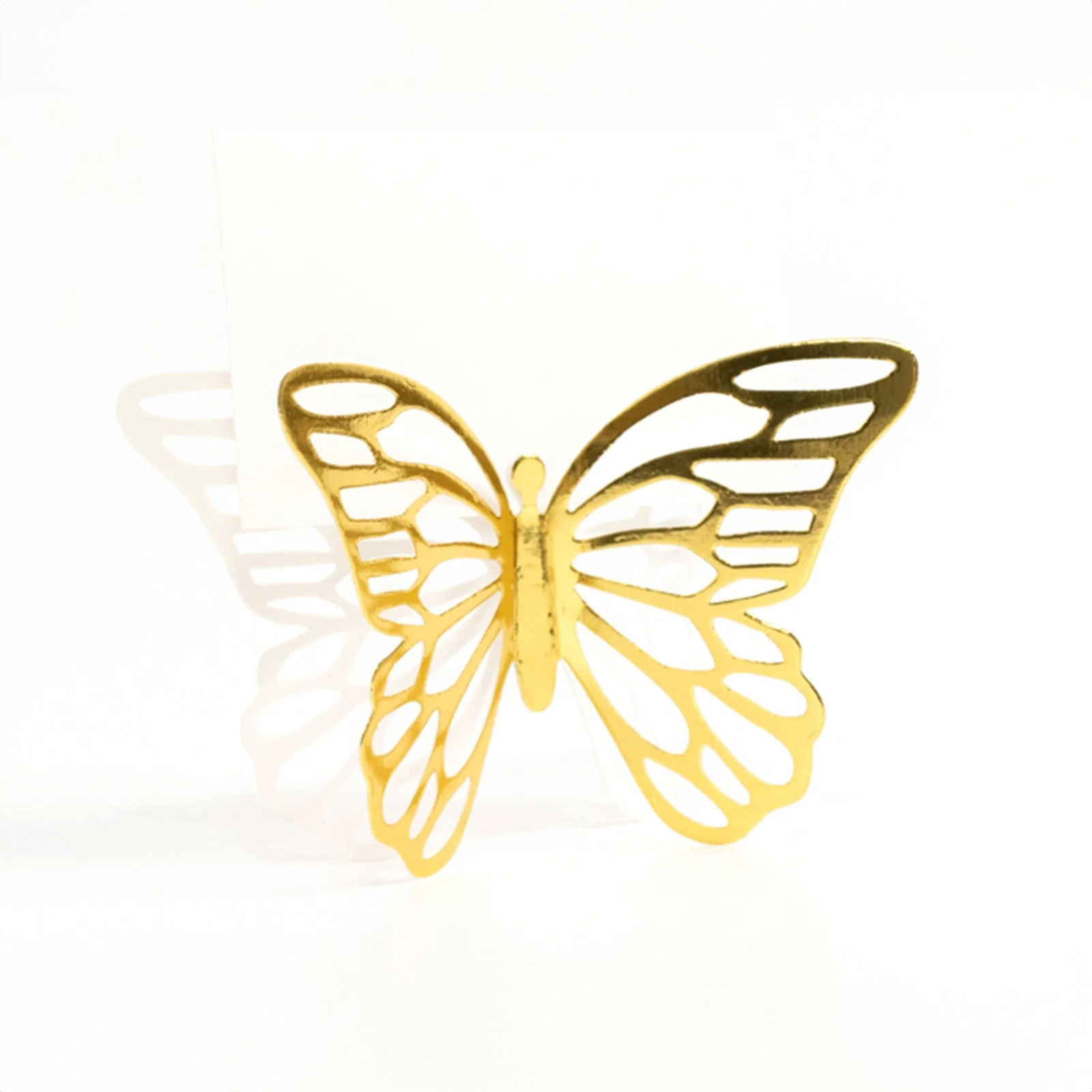 25-Pack Paper Butterfly Place Card Holders 3"x5" Gold with White Printable Cards - 3D Free Standing Table Number Stands - Image 6