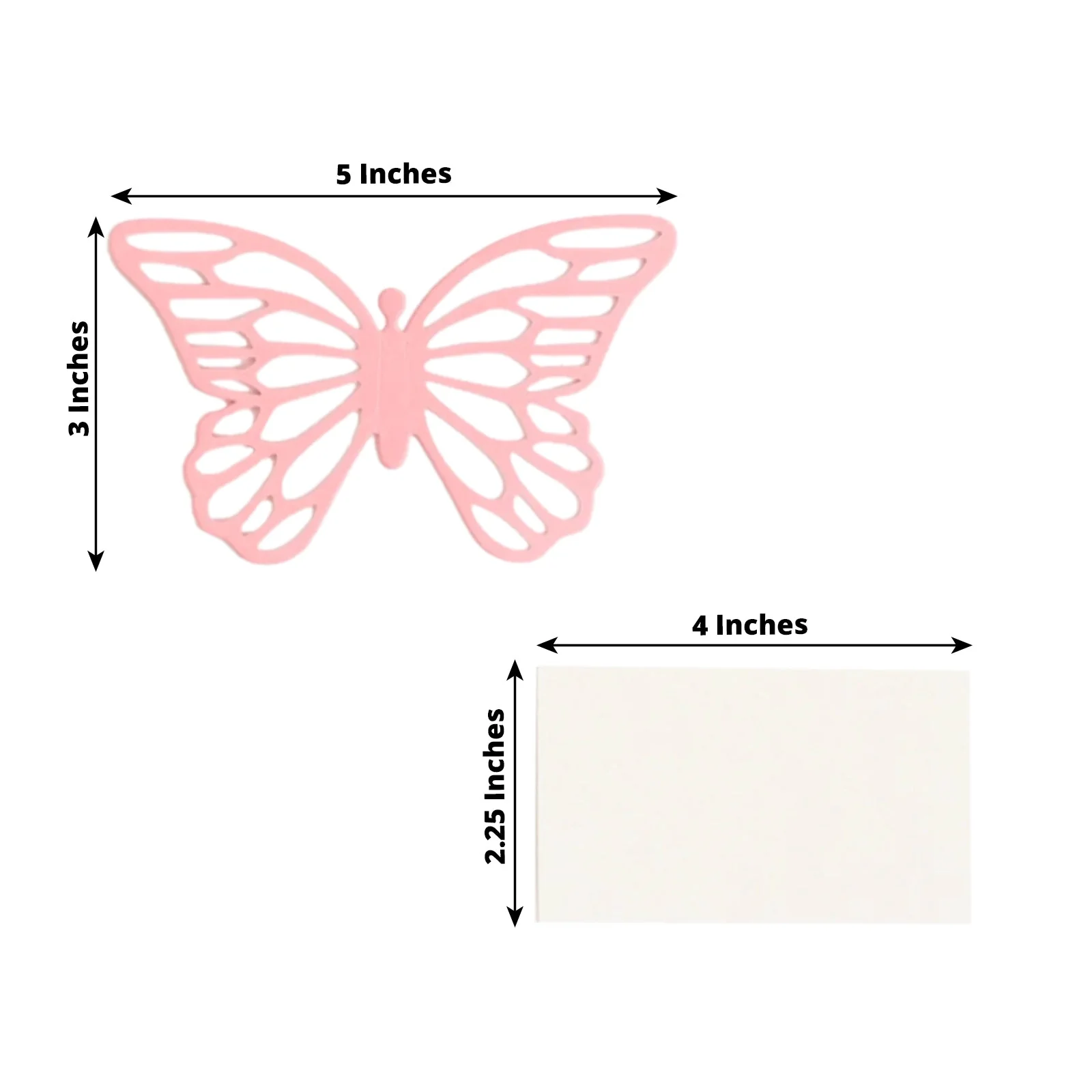 25-Pack Paper Butterfly Place Card Holders 3"x5" Pink with White Printable Cards - 3D Free Standing Table Number Stands - Image 3