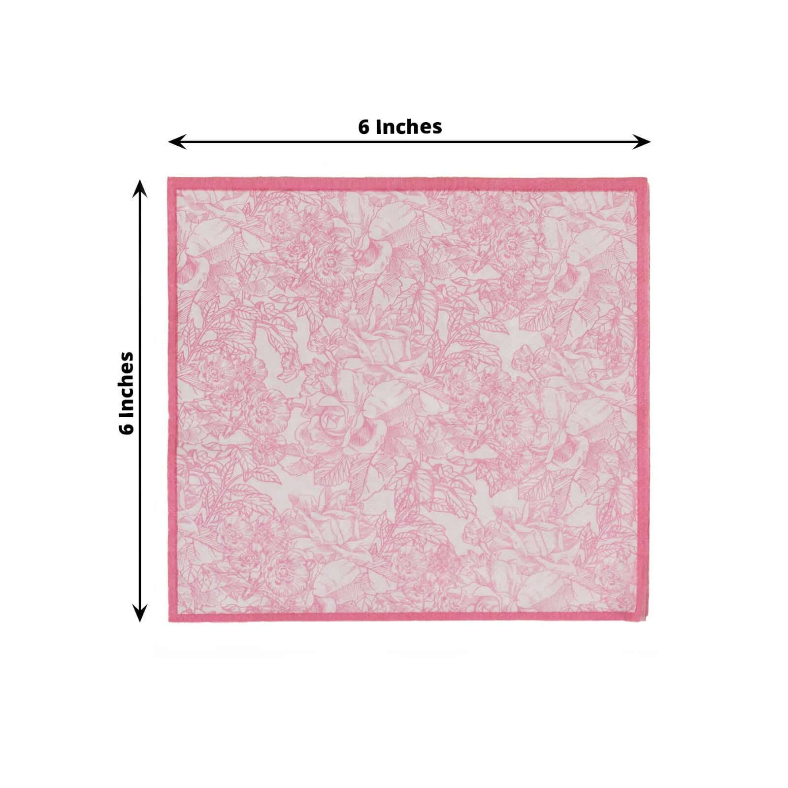25-Pack Paper Cocktail Napkins 2 Ply White/Pink with French Toile Print 6.25"x6.25" - Soft and Absorbent Disposable Napkins - Image 3