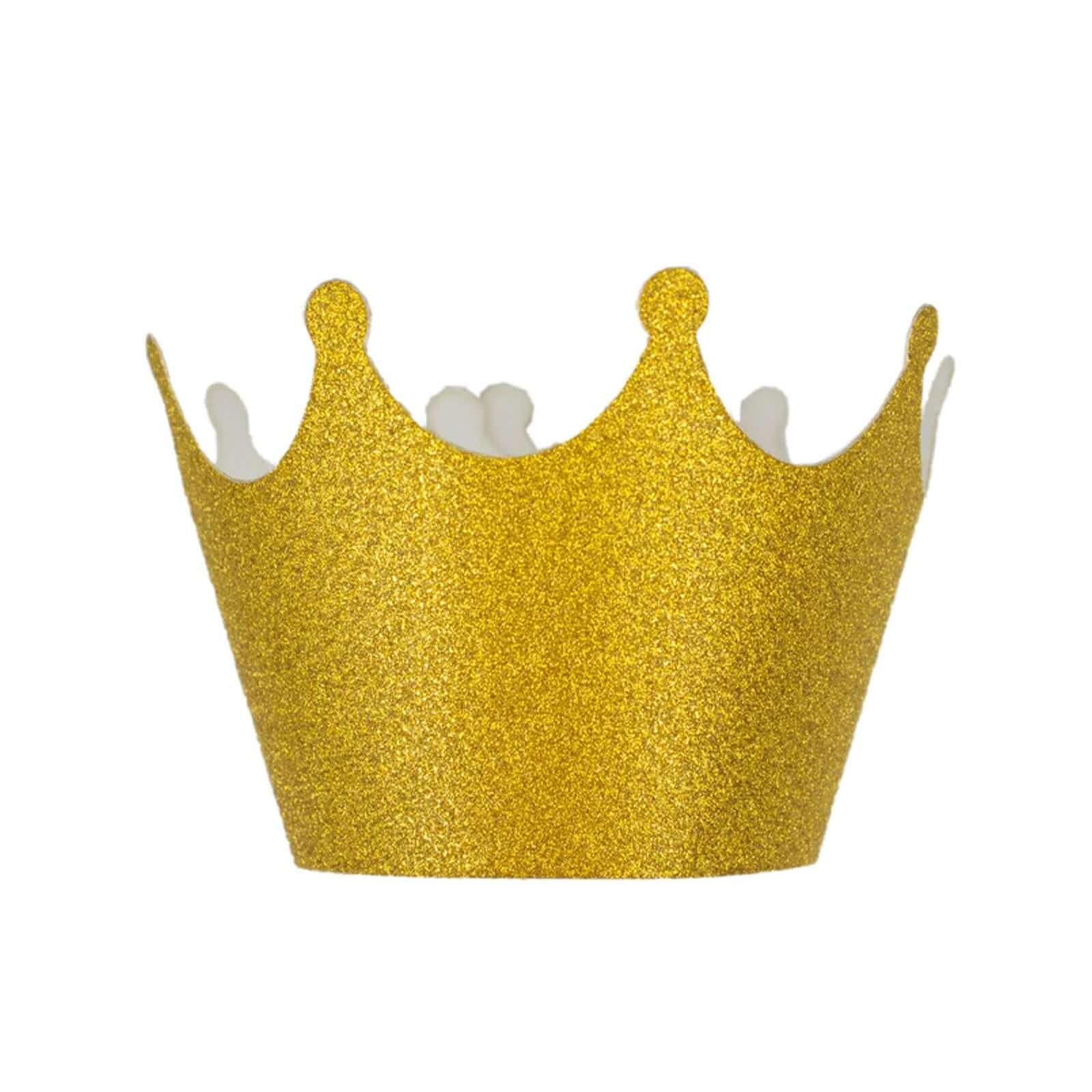 25-Pack Paper Cupcake Wrappers Gold Glitter Crown Design - Dust Free Muffin Paper Cup Liners - Image 7
