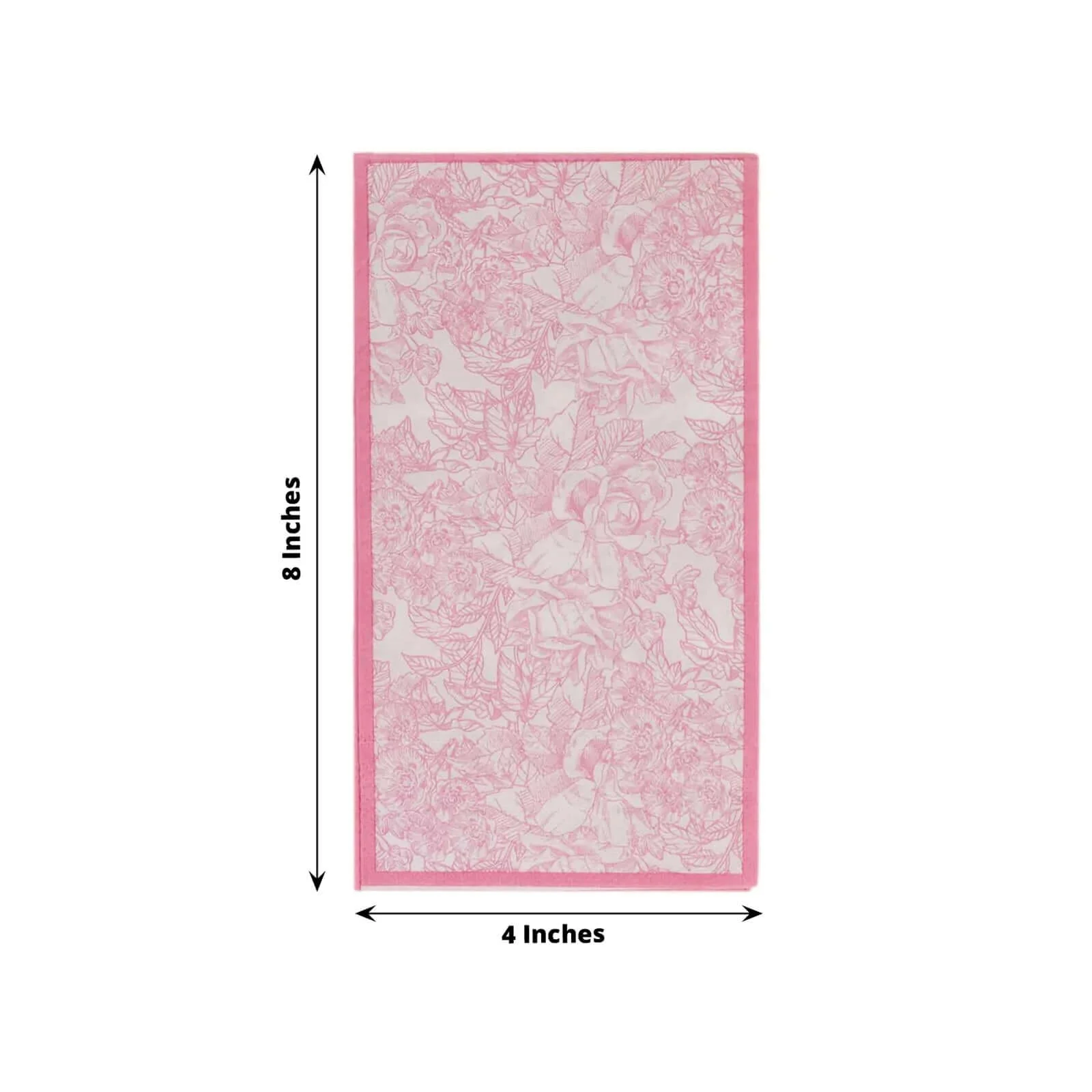 25-Pack Paper Dinner Napkins 2 Ply Pink with French Toile Pattern - Soft and Absorbent Disposable Napkins - Image 3