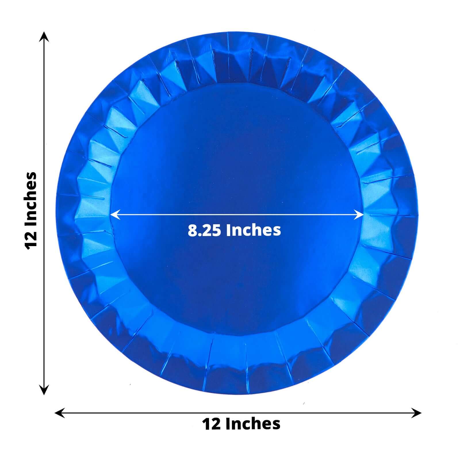 25-Pack Paper Round Charger Plates 12" Royal Blue with Geometric Prism Design - 400GSM Disposable Serving Trays - Image 3