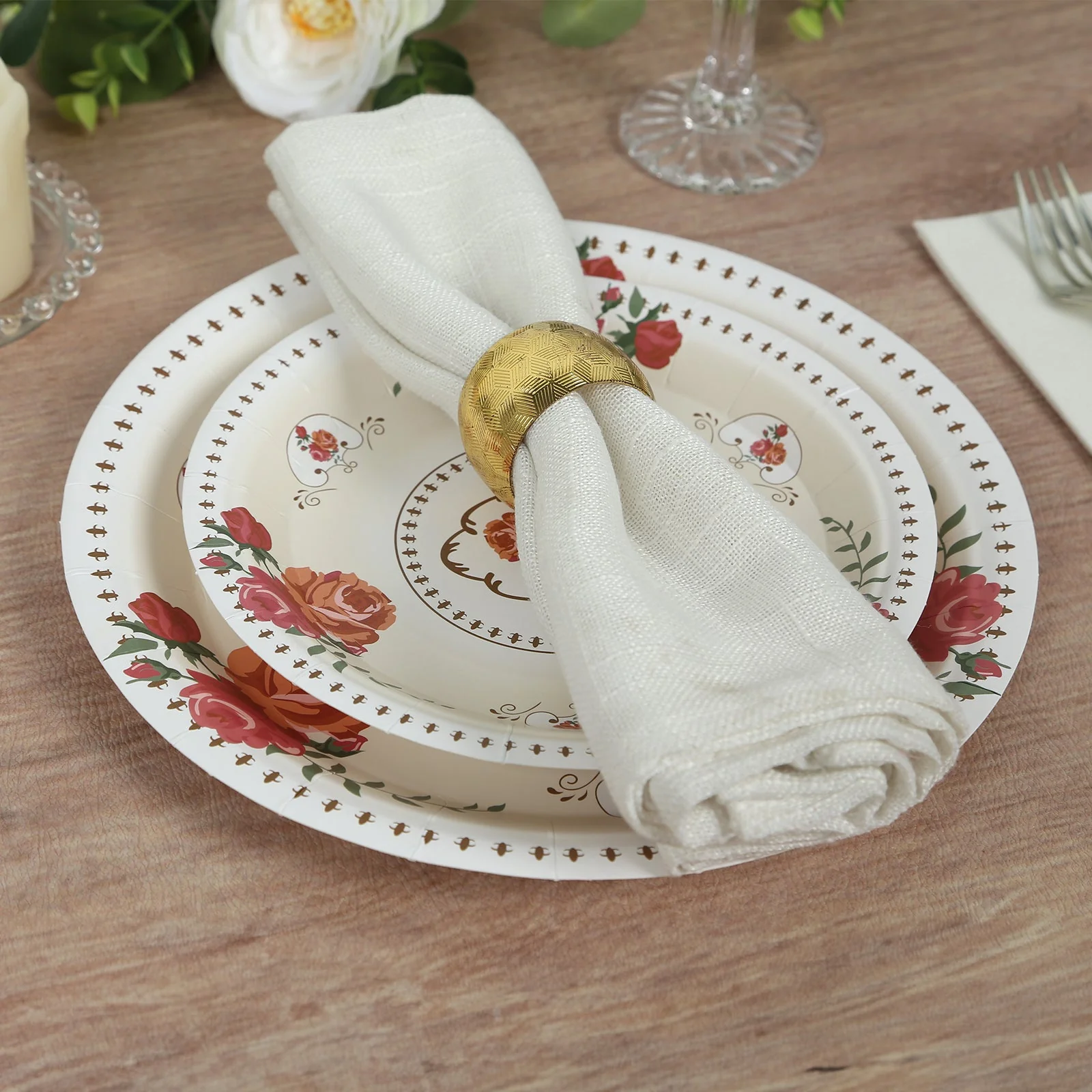 25-Pack Paper Round Dessert Plates 7" Ivory - Image 5