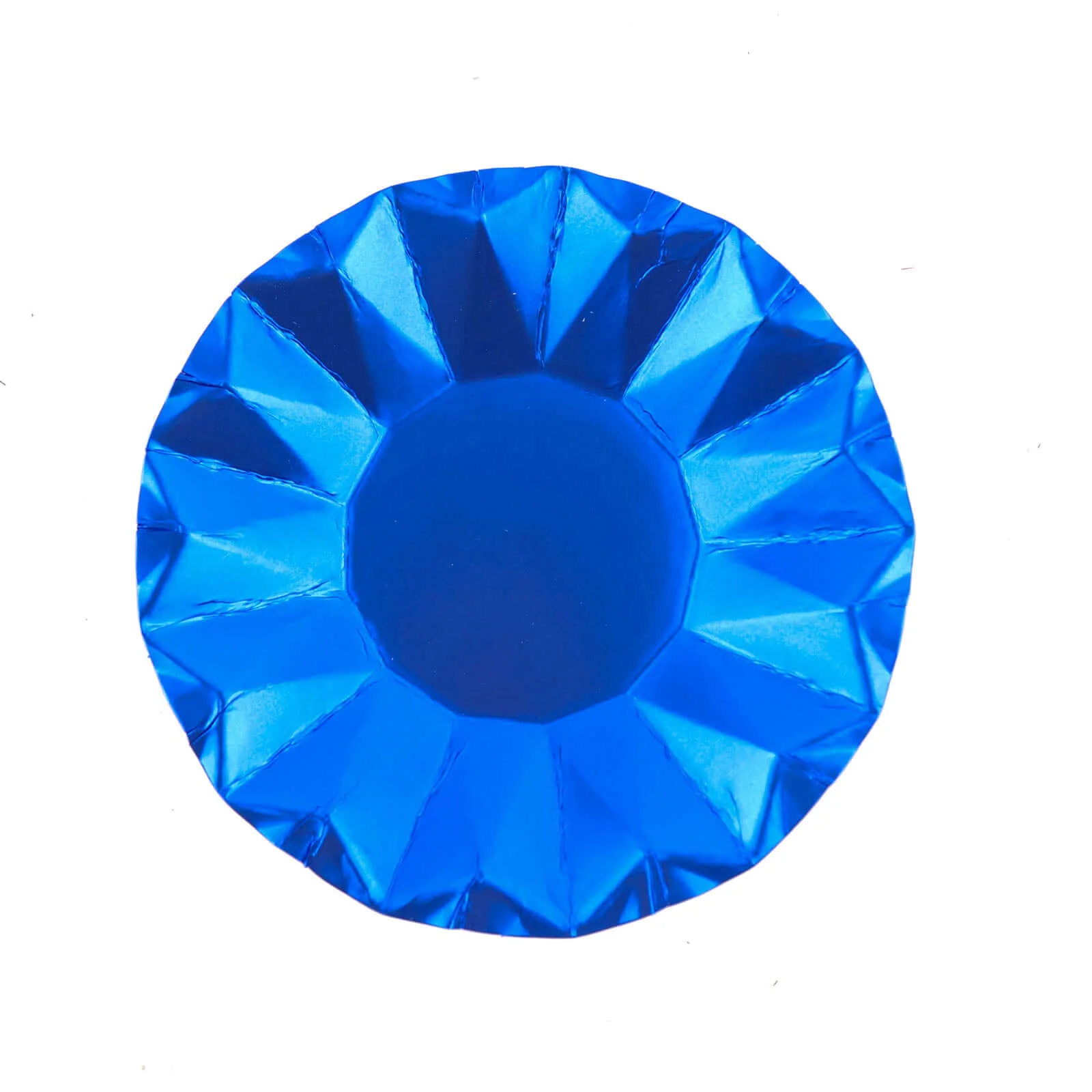 25-Pack Paper Round Dessert Plates 7" Royal Blue with Geometric Prism Rim - 400GSM Disposable Appetizer Salad Plates - Image 7