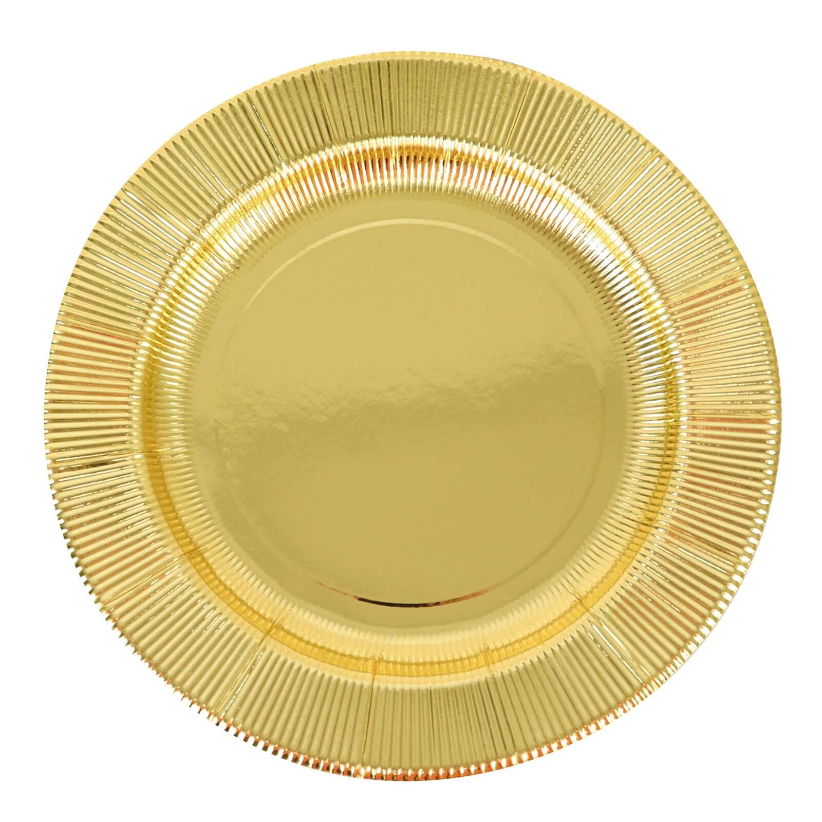 25-Pack Paper Round Dinner Plates 10" Metallic Gold Sunray Design - 350GSM Heavy Duty Disposable Party Plates - Image 7