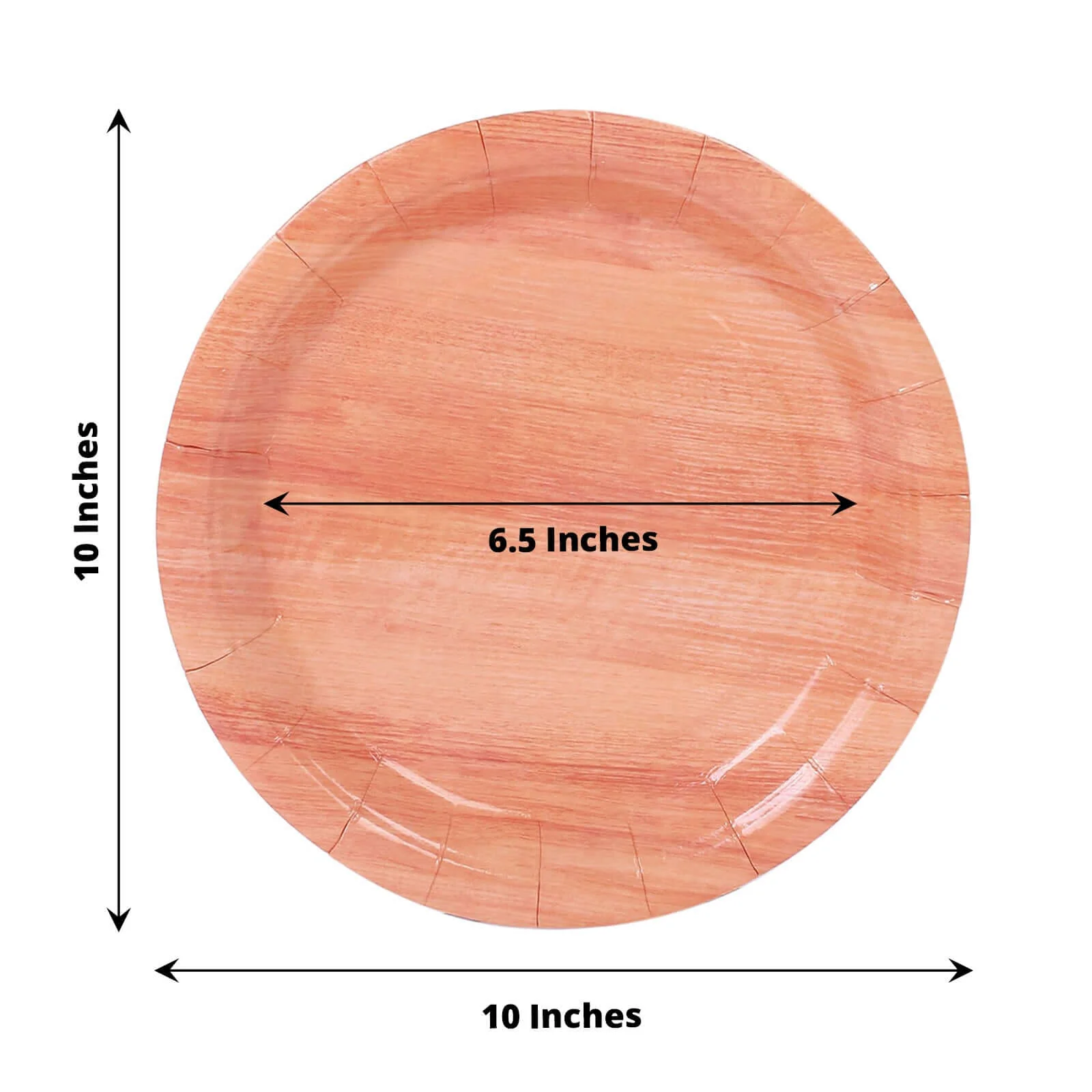 25-Pack Paper Round Dinner Plates 10" Natural Wood Grain Print - Disposable Party Plates Rustic & Nature-Inspired Events - Image 3