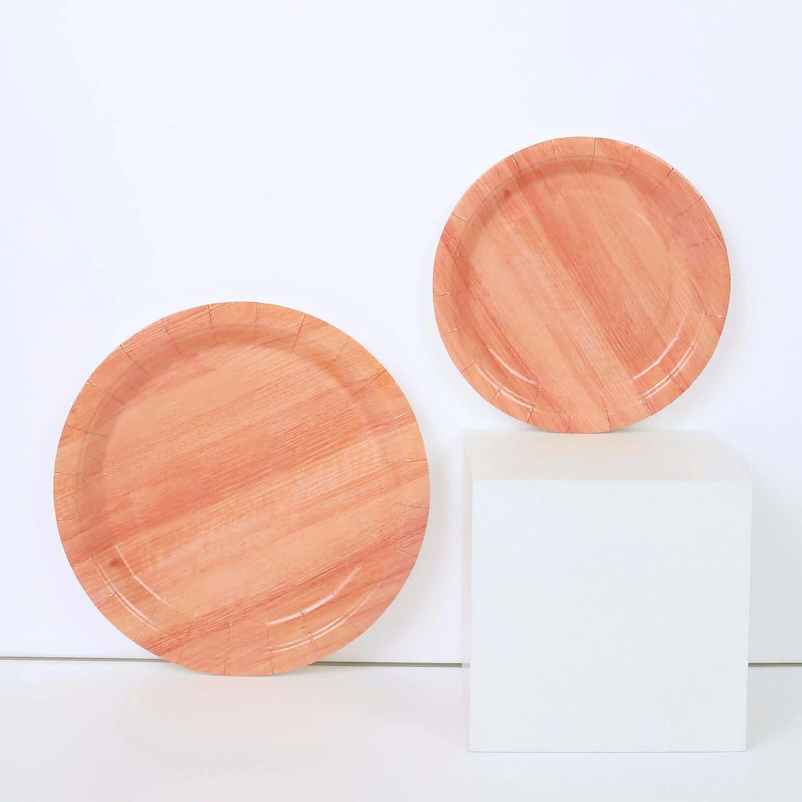 25-Pack Paper Round Dinner Plates 10" Natural Wood Grain Print - Disposable Party Plates Rustic & Nature-Inspired Events - Image 4