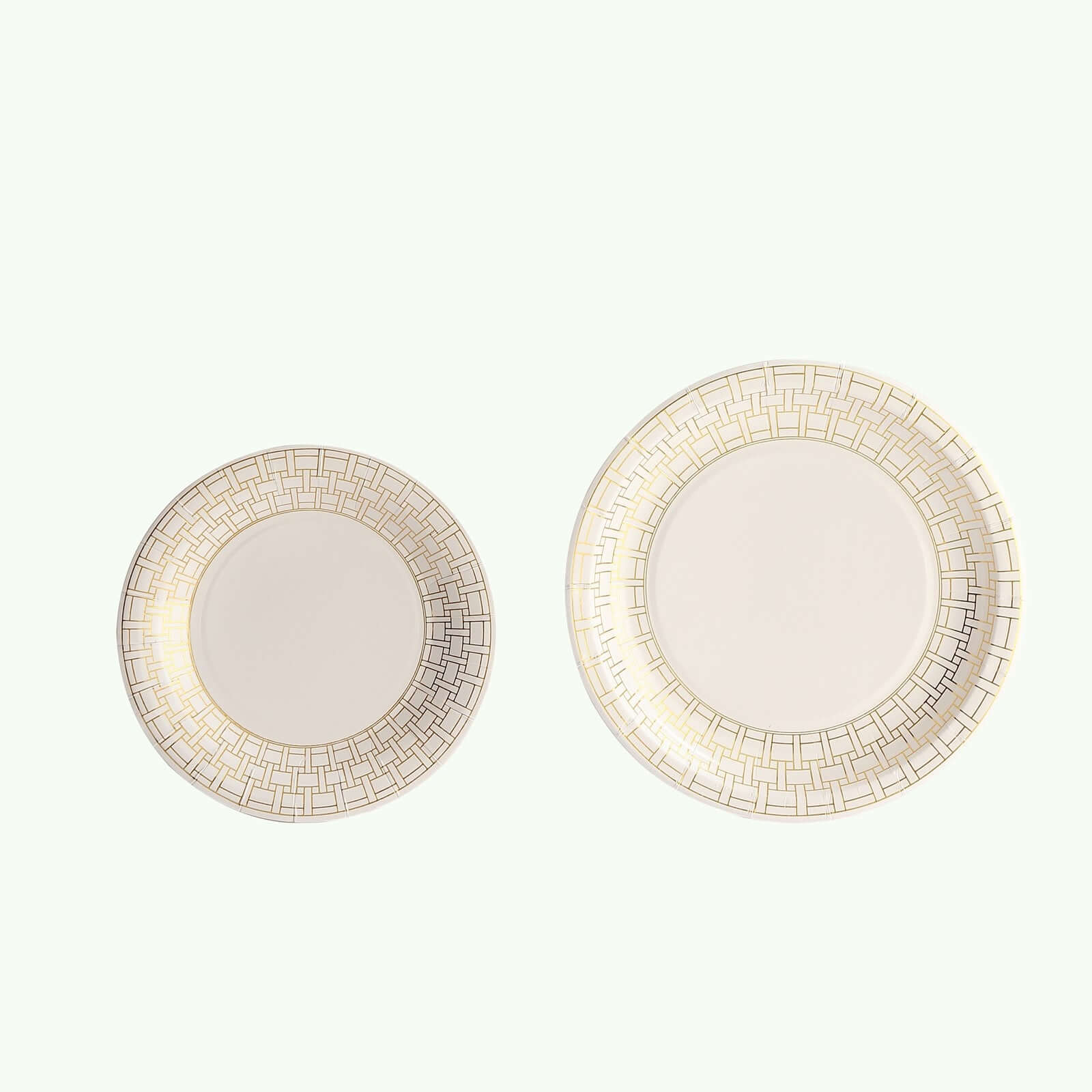 25-Pack Paper Round Dinner Plates 9" White with Gold Basketweave Rim - Disposable Party Plates for Exquisite Gatherings & Celebrations - Image 9