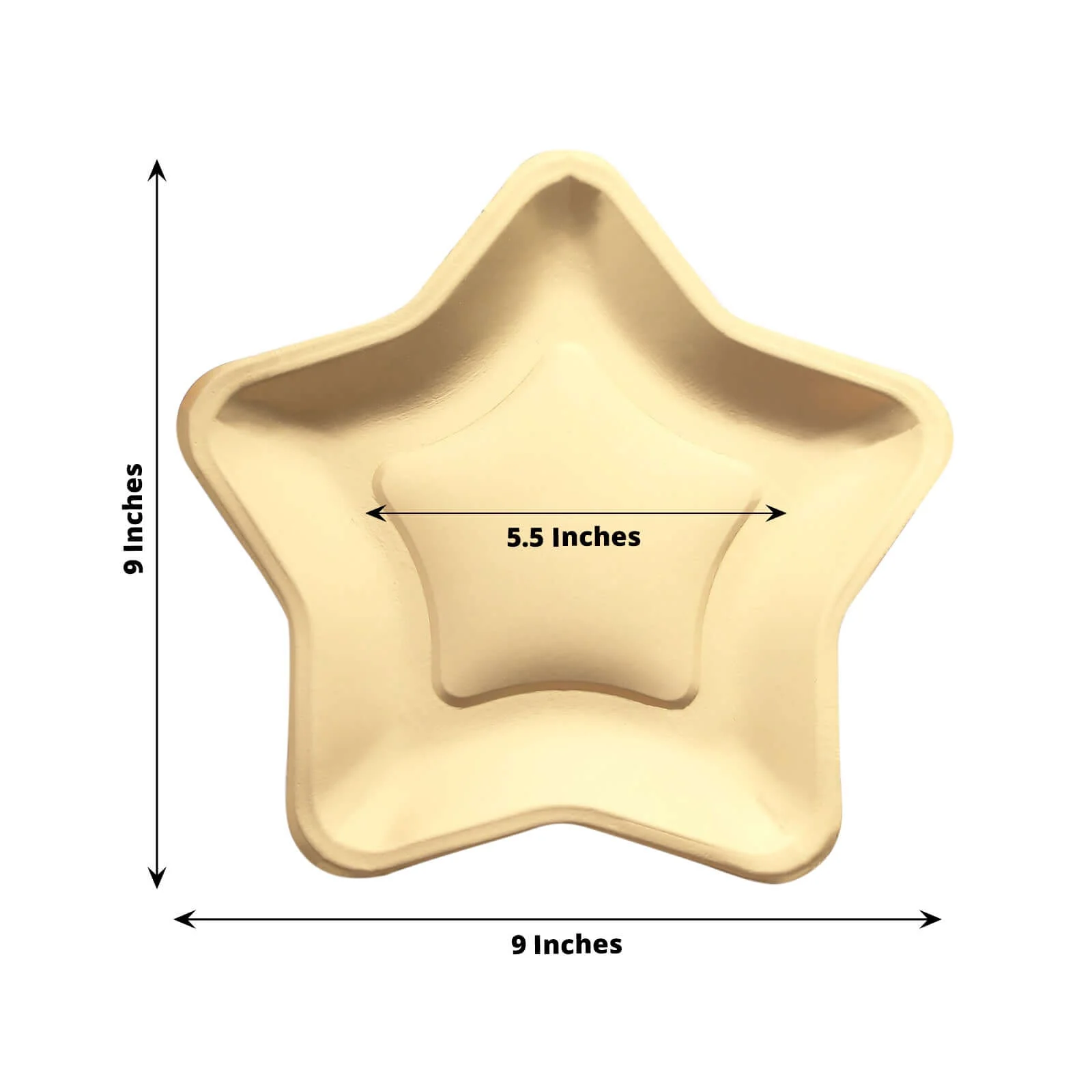 25-Pack Paper Star Shaped Dinner Plates 9" Matte Gold - 300GSM Eco-friendly Disposable Party Plates for Festive Occasions - Image 3