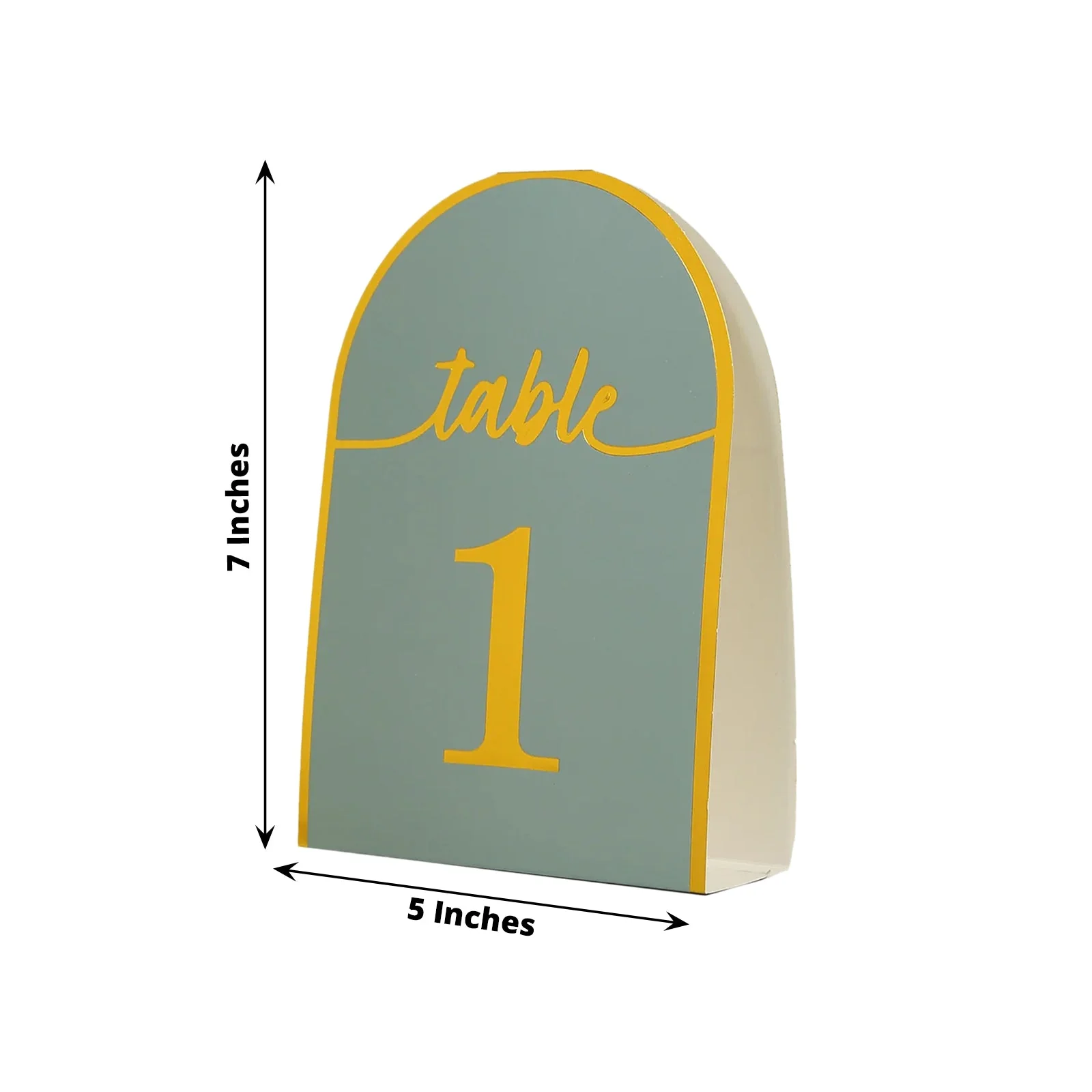 25-Pack Disposable Table Numbers 7" Dusty Blue Free Standing Double Sided Table Number Place Cards with Metallic Gold Foil Numbers 1-25 - Image 3