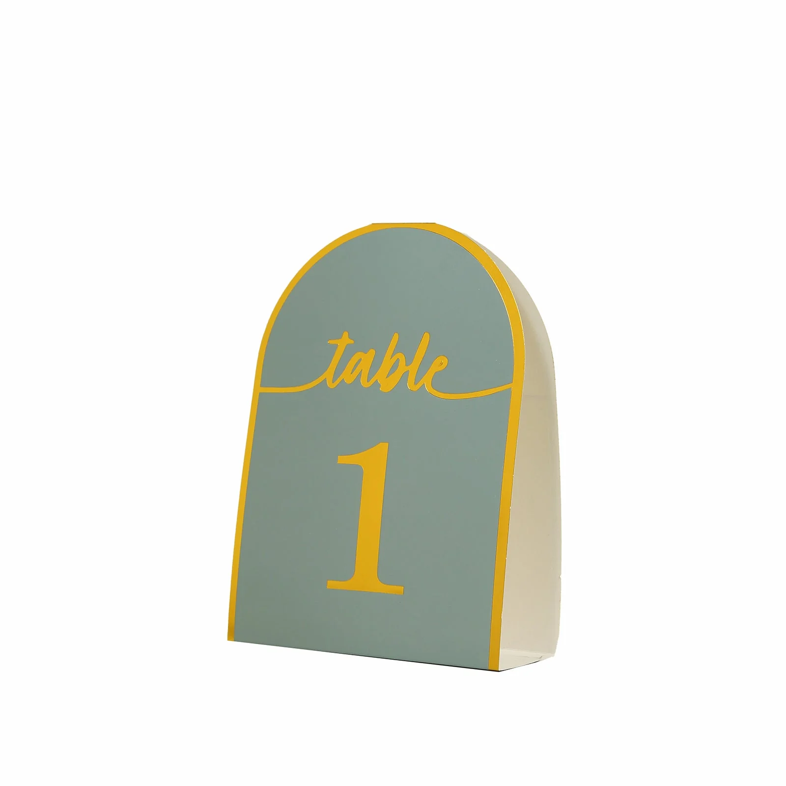 25-Pack Disposable Table Numbers 7" Dusty Blue Free Standing Double Sided Table Number Place Cards with Metallic Gold Foil Numbers 1-25 - Image 6