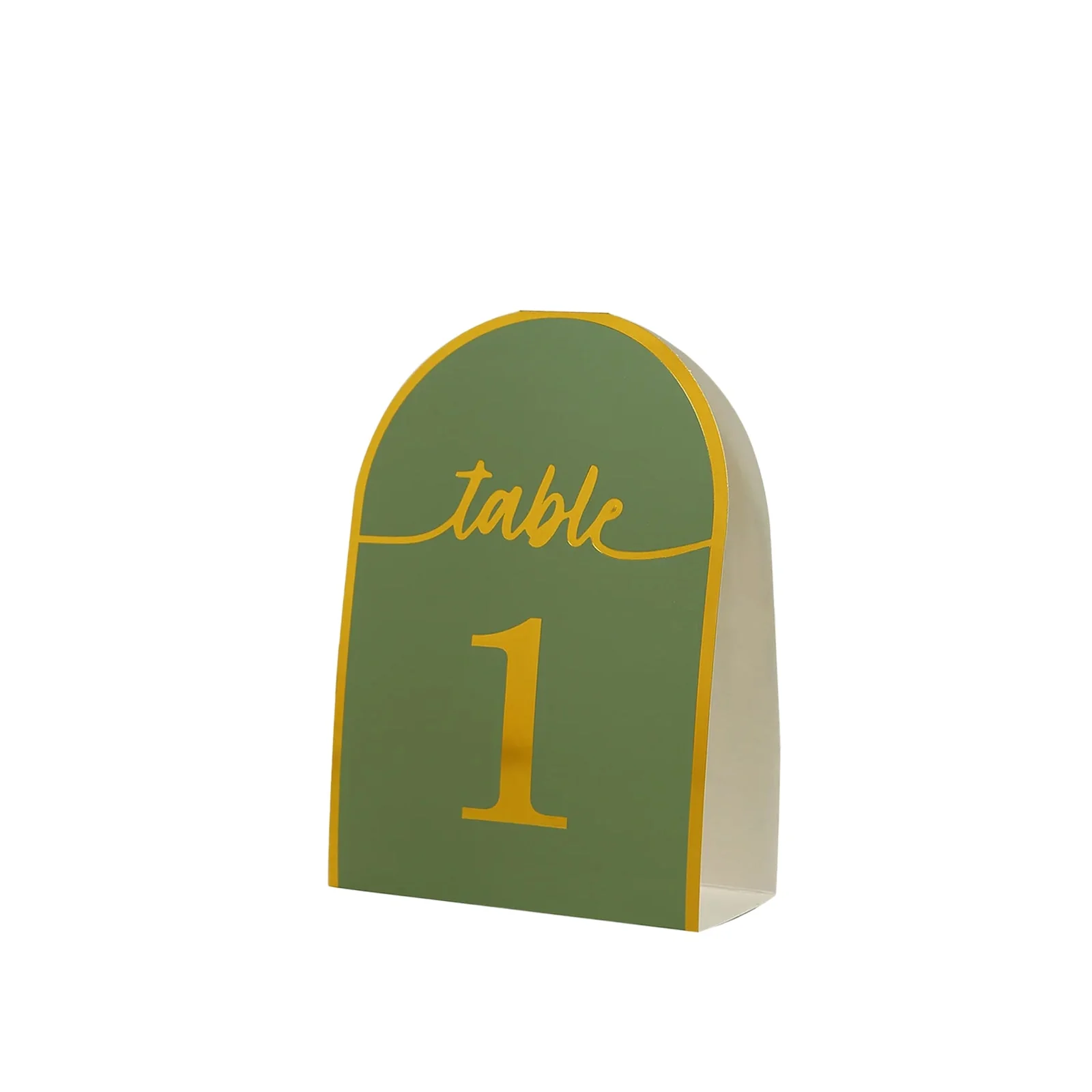 25-Pack Disposable Table Numbers 7" Sage Green Free Standing Double Sided Table Number Place Cards with Metallic Gold Foil Numbers 1-25 - Image 6