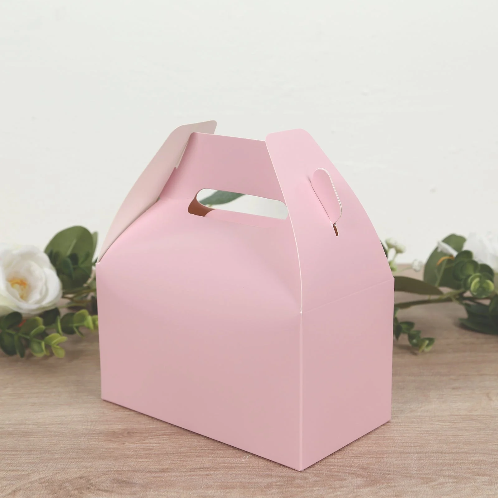 25 Pack Party Favor Gift Tote Gable Boxes, Blush Candy Treat Boxes 6"x3.5"x7" - Image 2