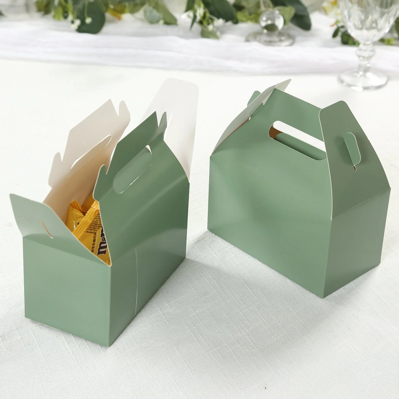 25 Pack Party Favor Gift Tote Gable Boxes, Dusty Sage Green Candy Treat Boxes 6"x3.5"x7" - Image 7