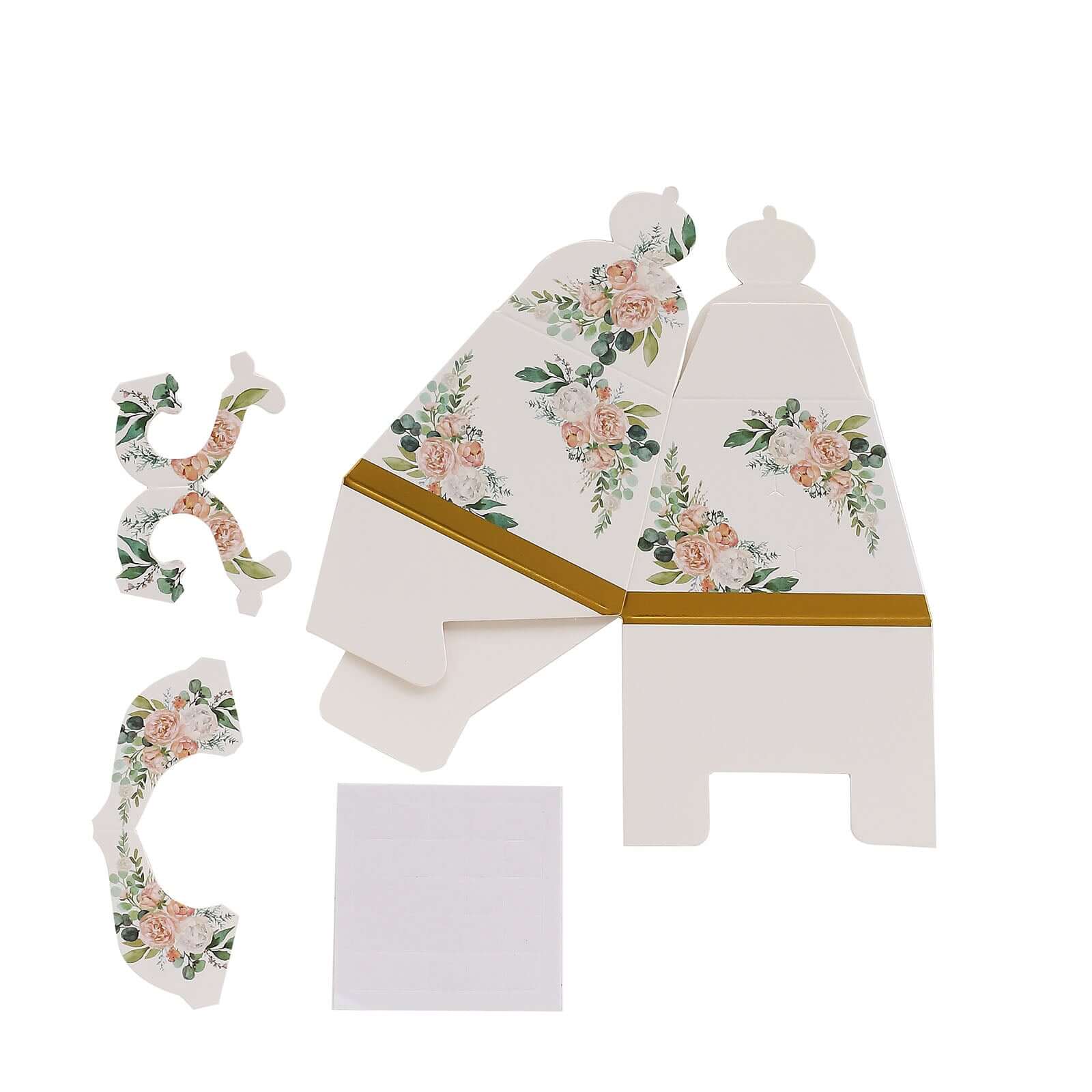 25 Pack Pink Peony Floral Mini Teapot Gift Boxes with Gold Edge, Tea Time Party Favor Boxes - 5"x4" - Image 11