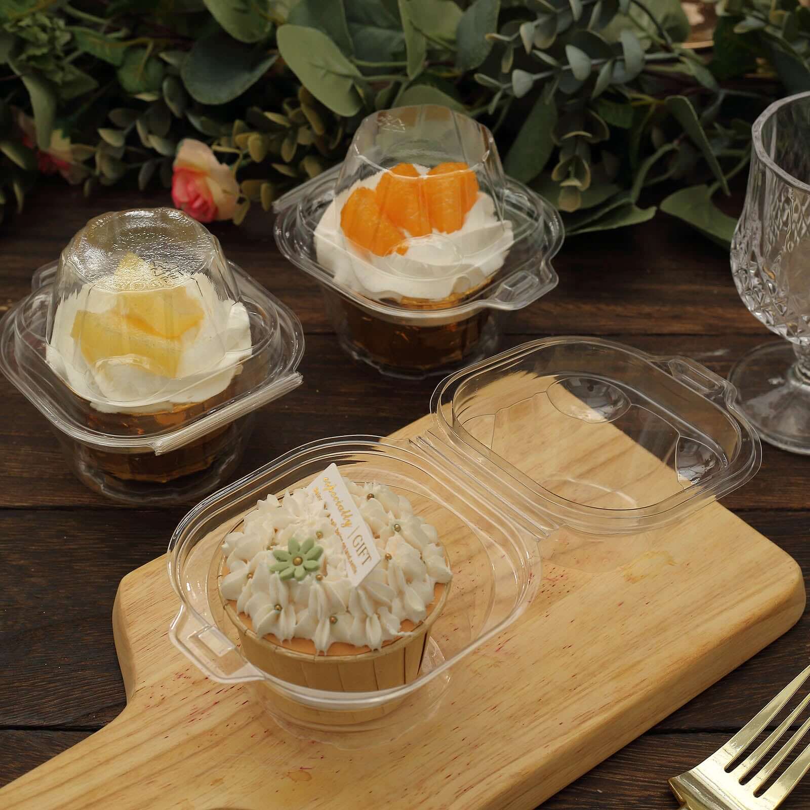 25-Pack Plastic Cupcake Container Boxes with Dome Lid 4" Clear - Stackable Individual Clamshell-Packaging for Bakery Display & Party Favors - Image 12