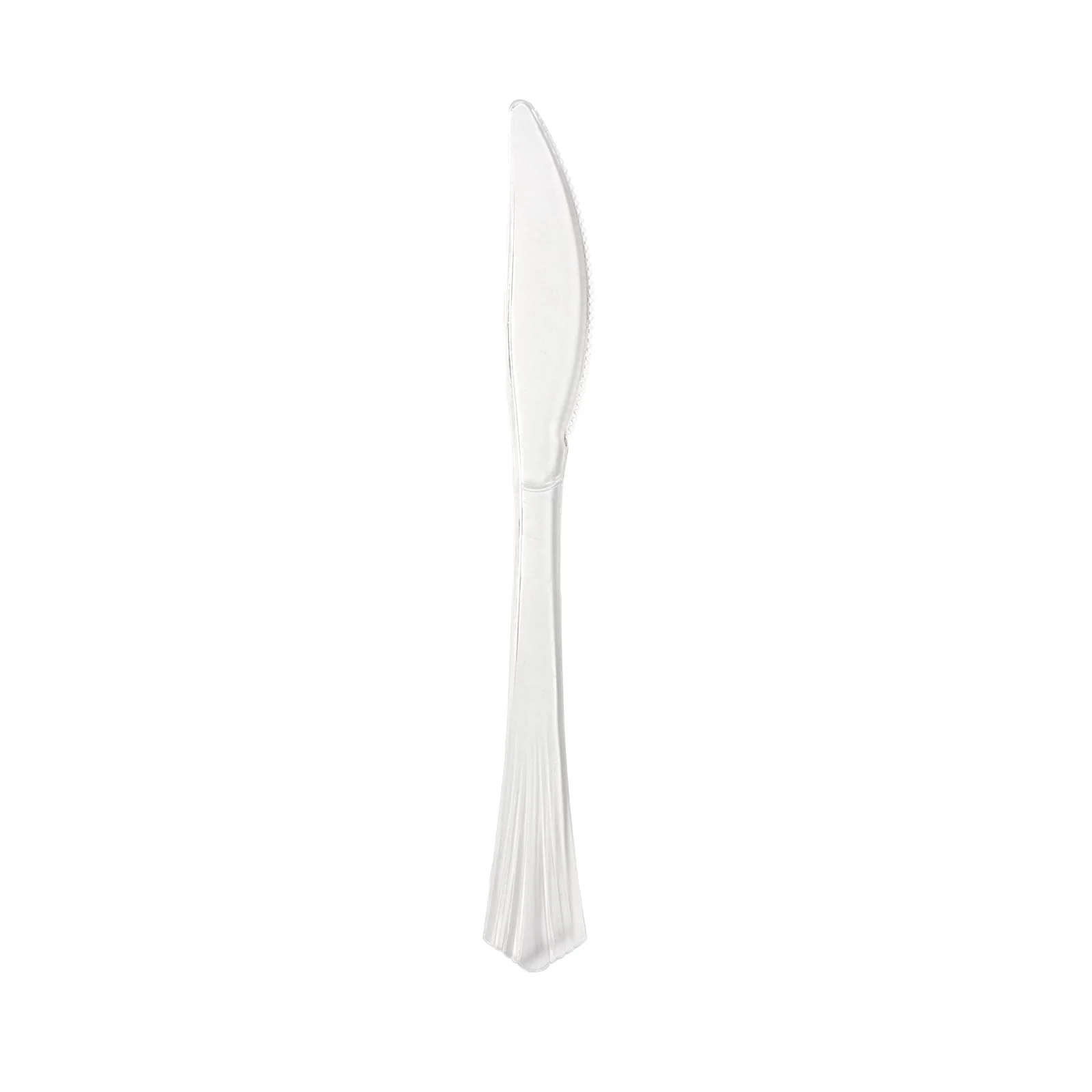 25-Pack Plastic Knives 7" Clear Heavy Duty with Fluted Handles - Disposable Utensils - Image 7