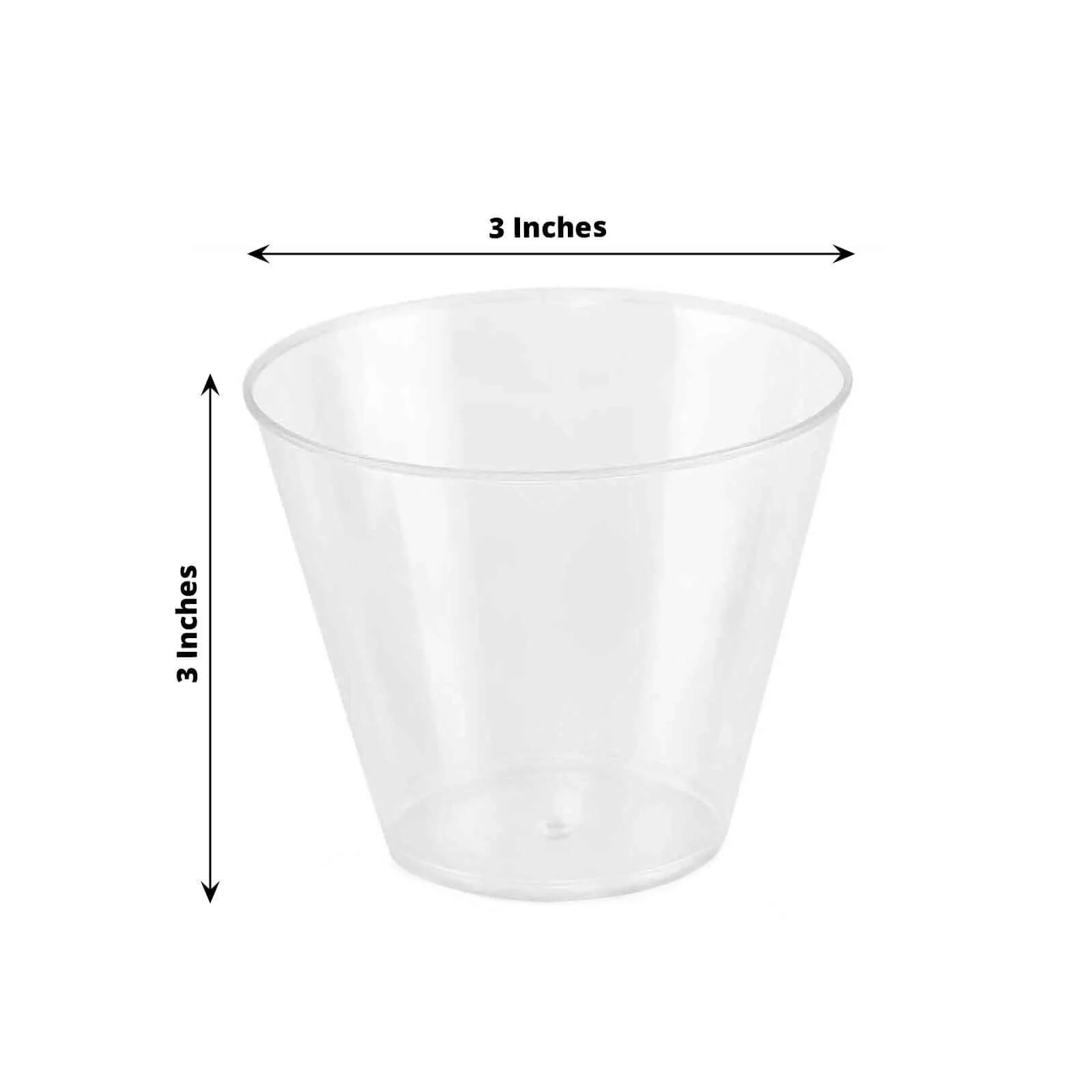 25-Pack Plastic Party Cups 9oz Clear Crystal - Short Disposable Drink Tumblers - Image 3