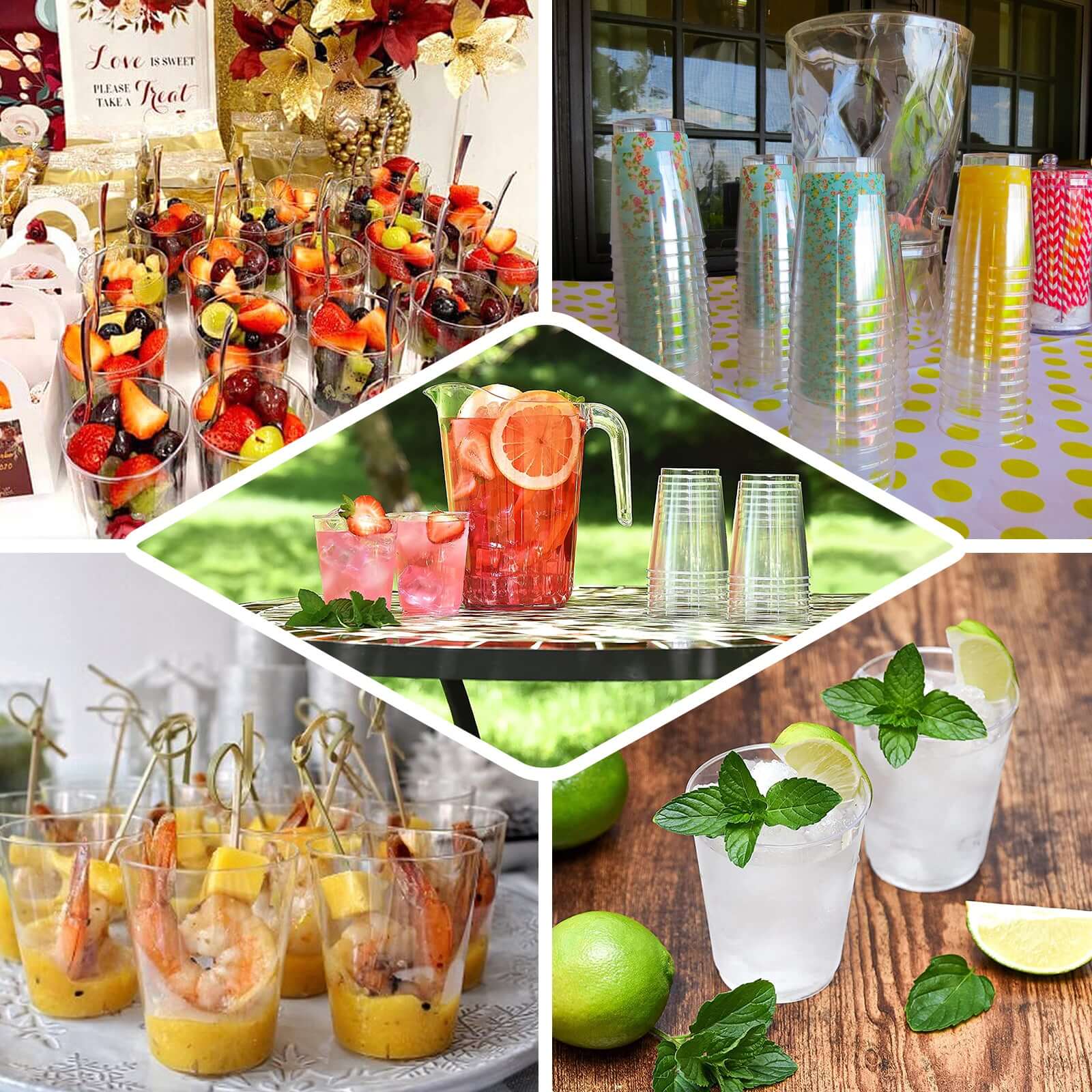 25-Pack Plastic Tumbler Cups 10oz Clear - Disposable Crystal Drinking Glasses for Parties - Image 5