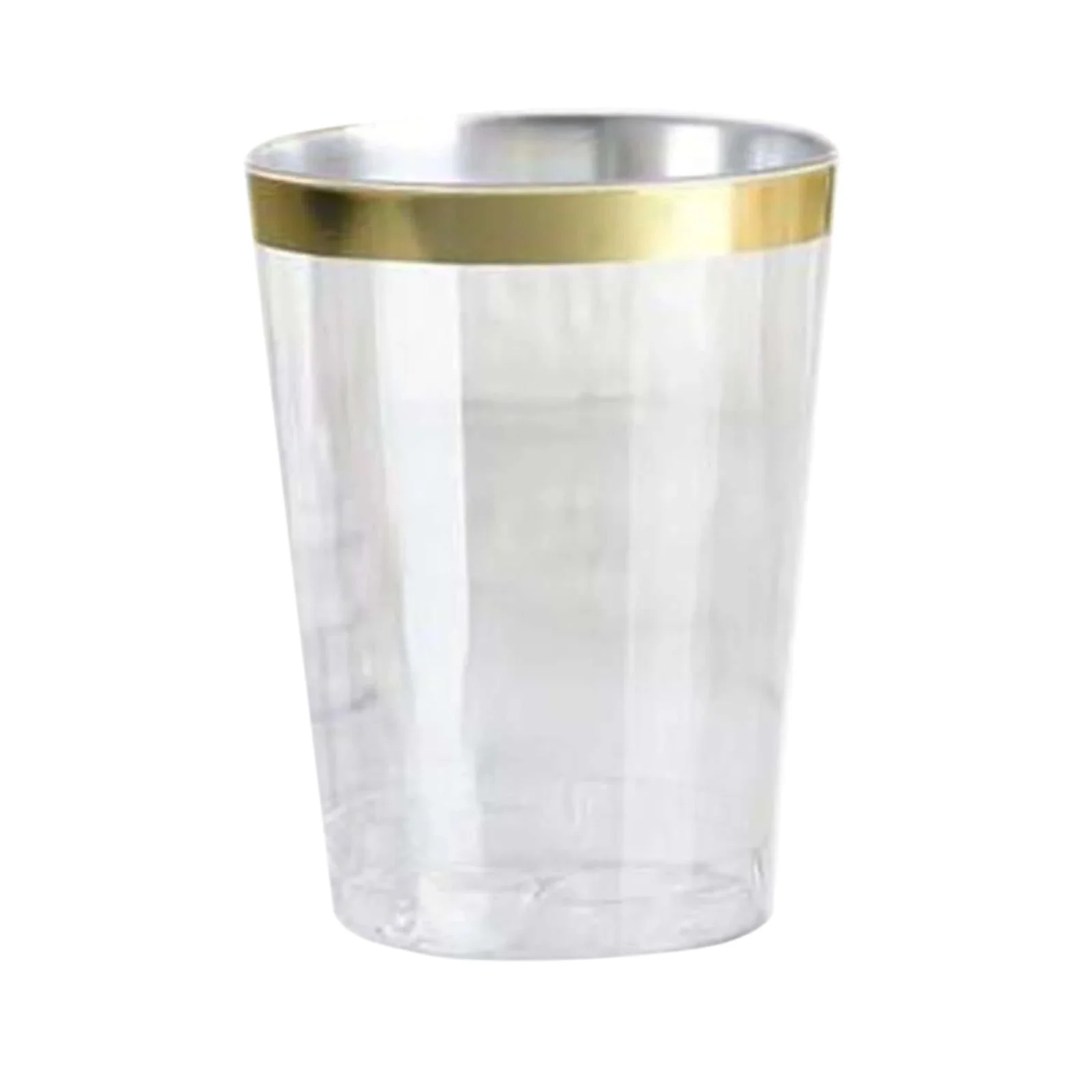 25-Pack Plastic Tumbler Cups 10oz Clear with Gold Rim - Disposable Crystal Drinking Glasses for Parties - Image 6