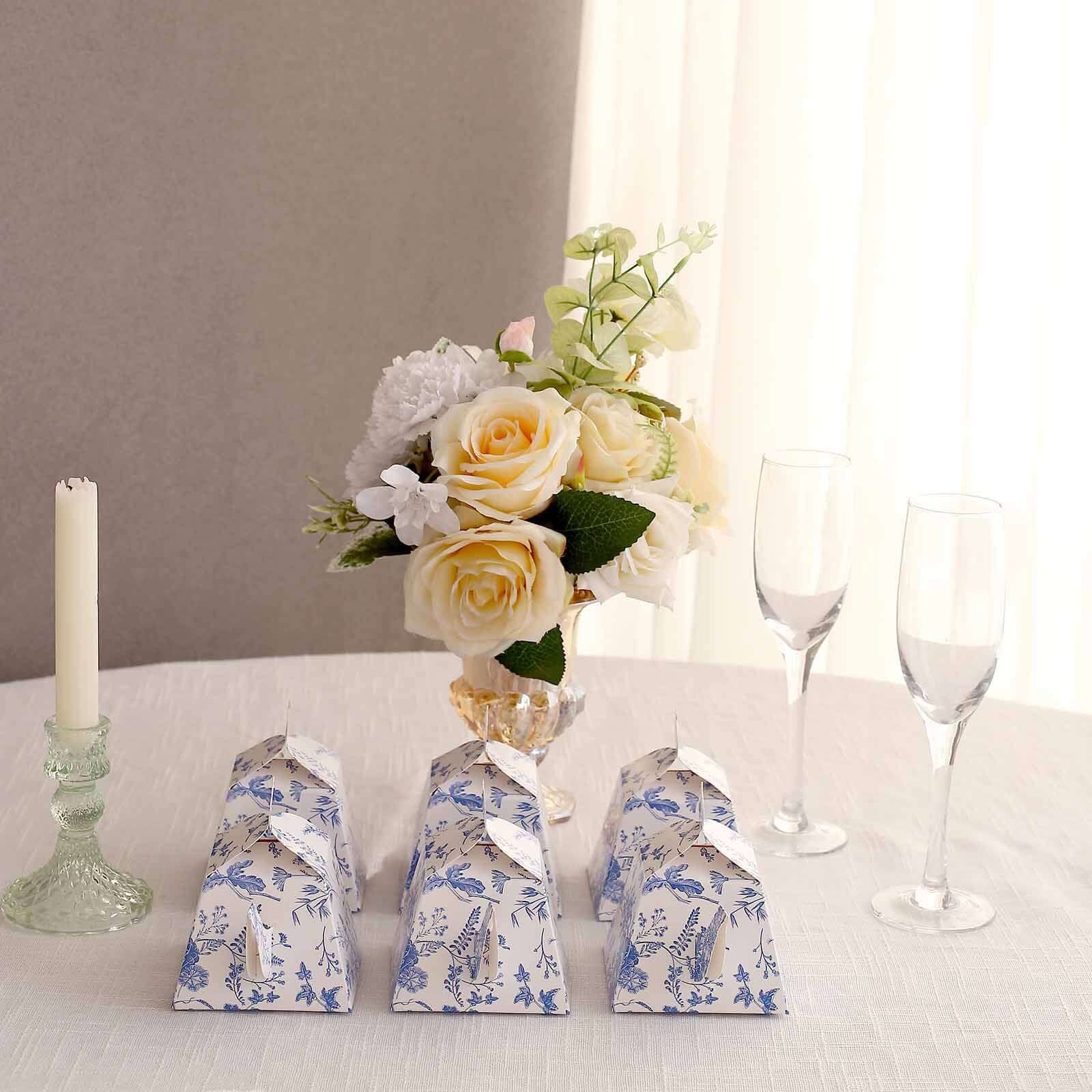 25 Pack White Blue Mini Teapot Gift Boxes in French Toile Pattern, Tea Time Party Favor Boxes - 5"x4" - Image 6